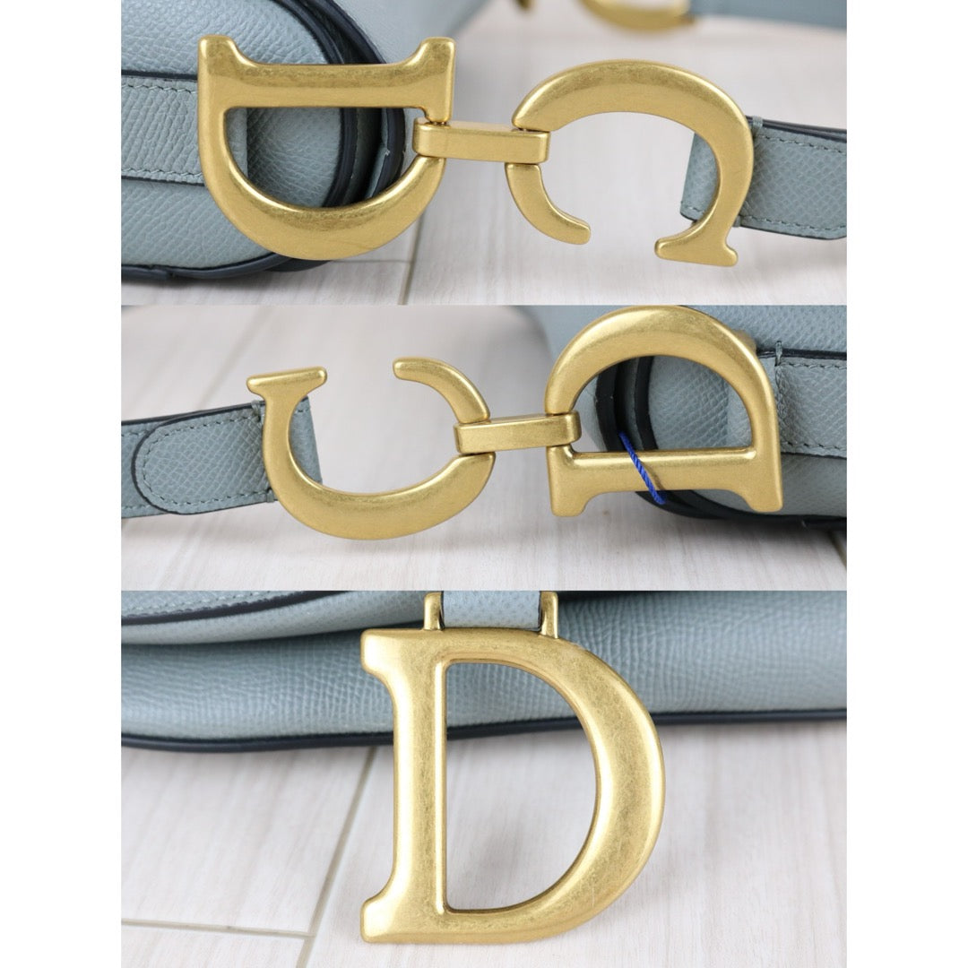 Very Good ( Rank A)｜Dior Trotter Saddle Shoulder Bag Medium Blue Current Model｜S25073011