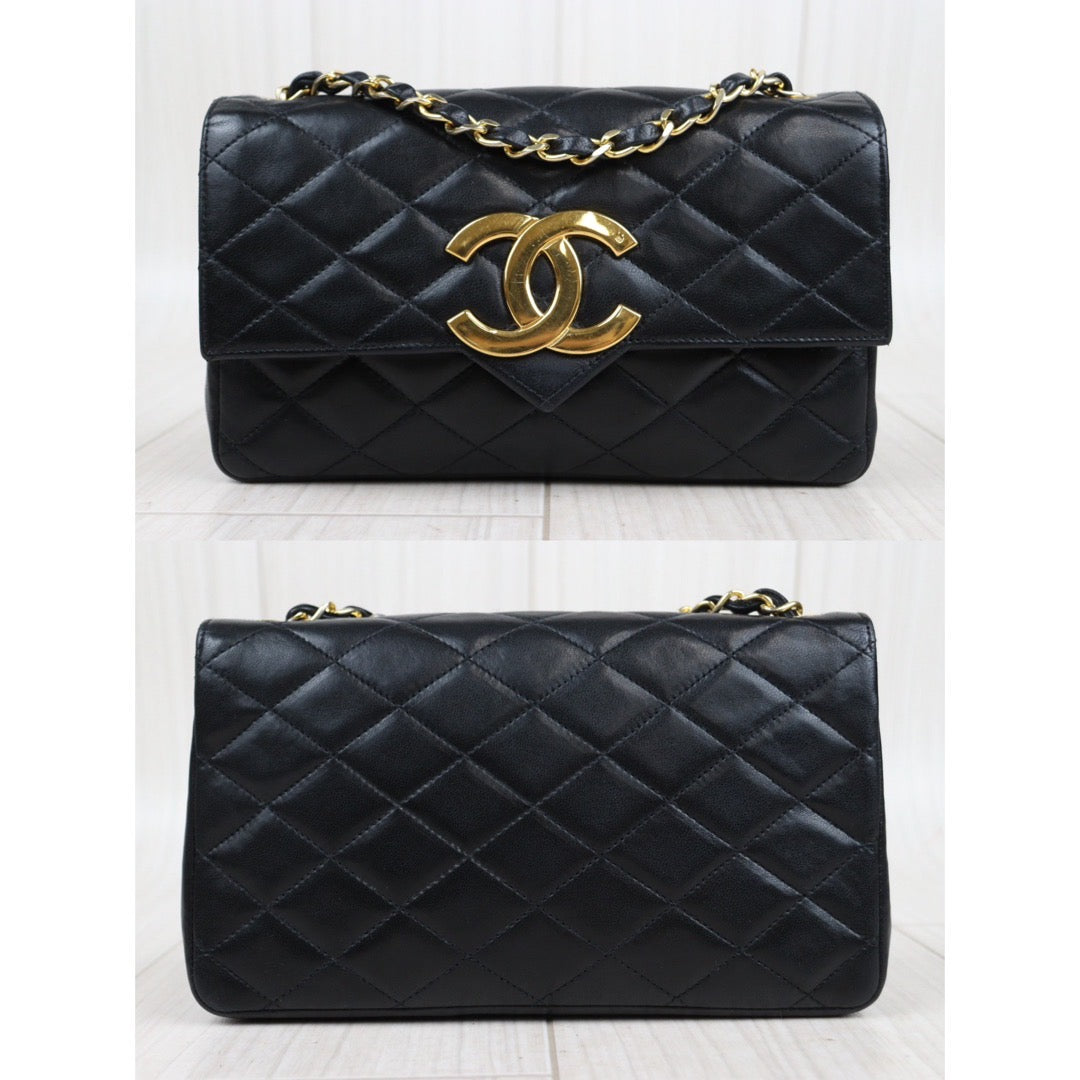 Rank AB ｜ CHANEL Matrasse Lambskin Shoulder Bag Black Made In 1986-1988Year｜23122106