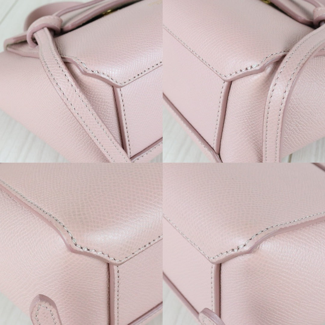 Very Good ( Rank A)｜CELINE Calf Leather Belt Pico Handbag Shoulder Bag Misty Rose｜S25112910