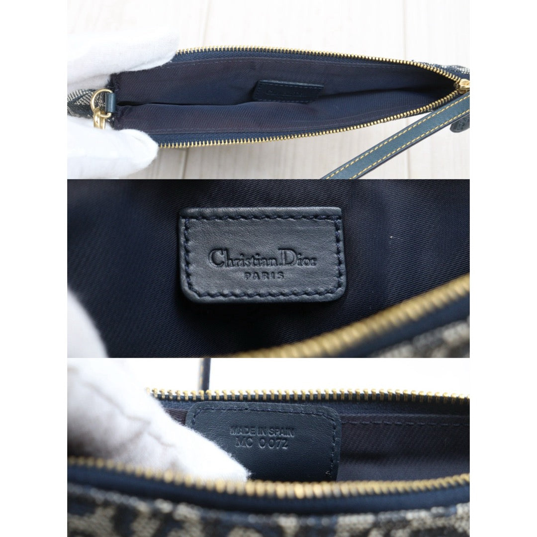 Good ( Rank AB) ｜ Dior Trotter Saddle Pochette Blue Shoulder Bag Small｜26020602