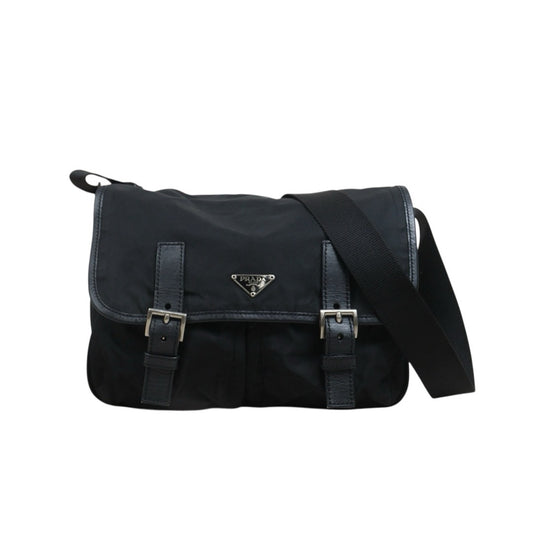 Include Entrupy Certificate of Authenticity｜Good ( Rank AB) ｜Prada  Nylon Black Shoulder Bag  Silver Hardware｜26082602