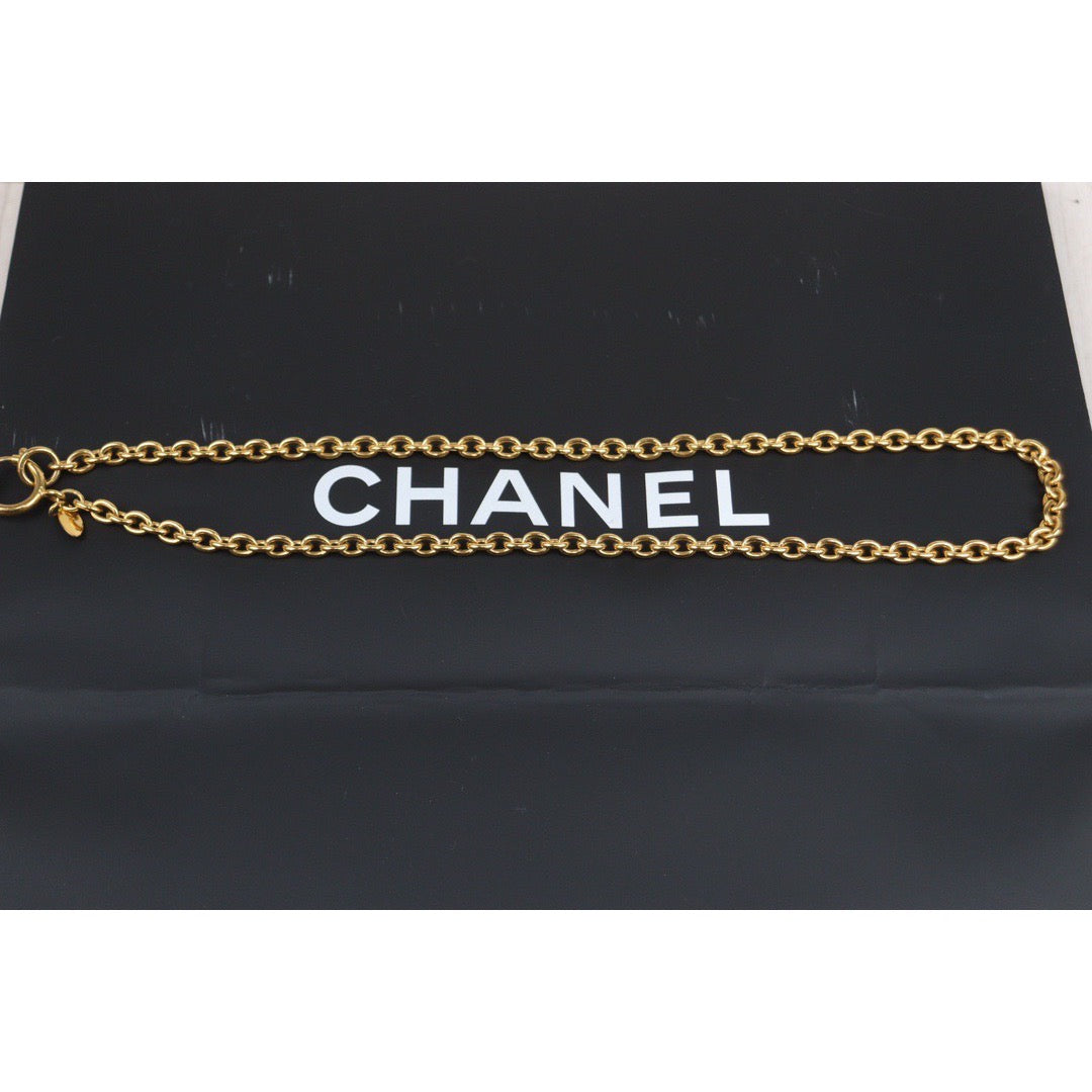 Rank A ｜ CHANEL Coco Mark 24K Gold Plated Necklace｜24011223