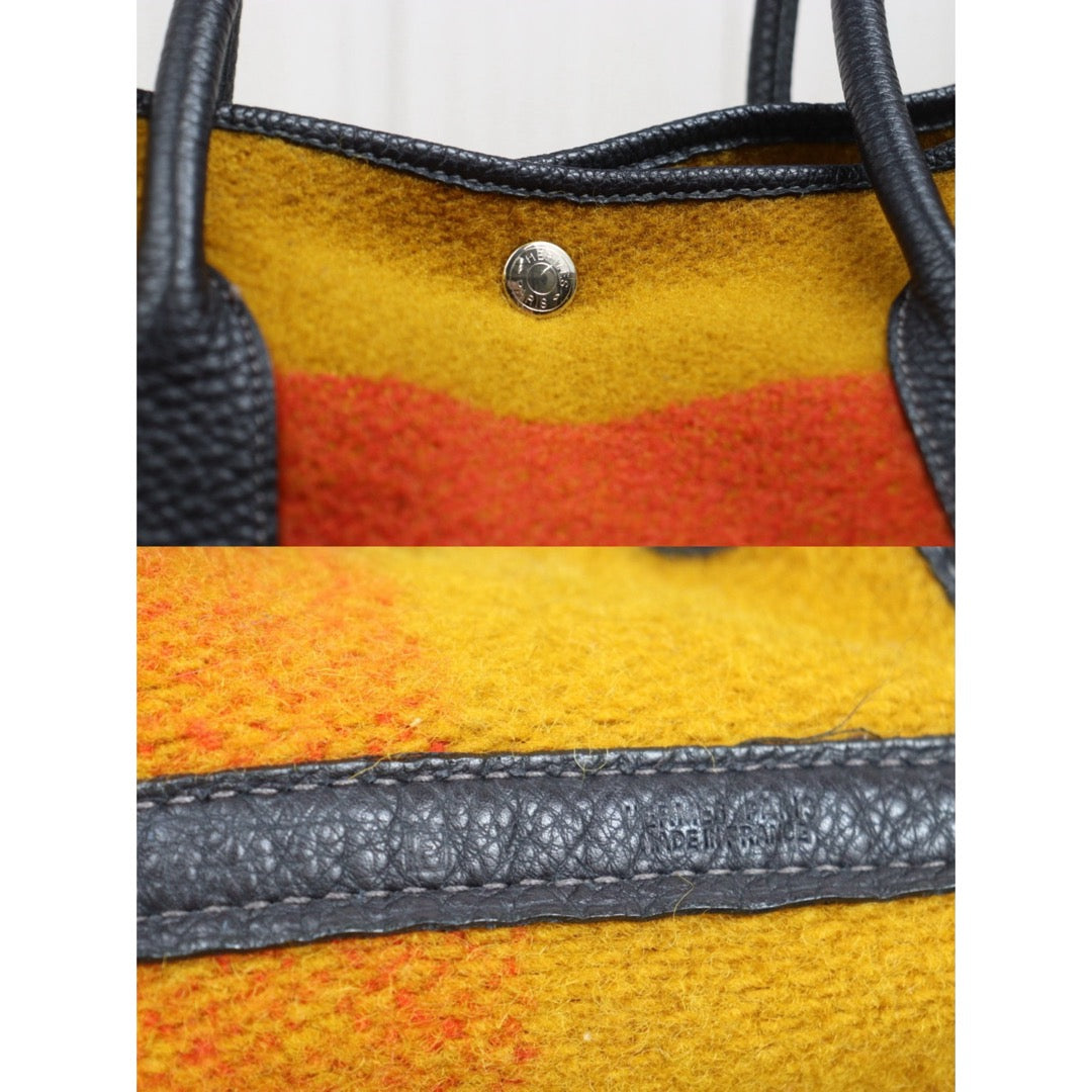 Include Entrupy Certificate of Authenticity｜Very Good ( Rank A)｜ HERMES Woolen Garden Party 36 Handbag □F Stamp Made In 2002 Year｜26041409