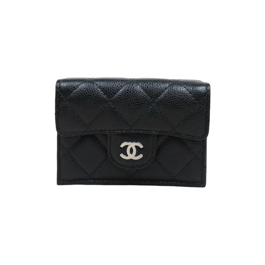 Very Good ( Rank A)｜Chanel Caviar Skin Black Wallet Made In 2020-2021Year ｜V25090905