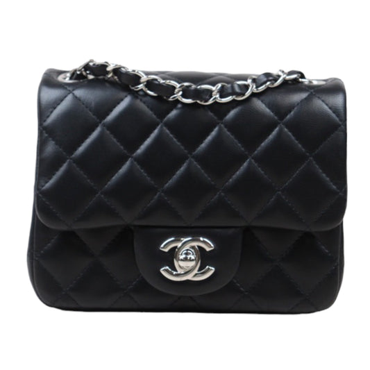 Rank A ｜CHANEL Lamb Leather Square 17 Shoulder Bag Black  Made In 2014 Year｜S24061729