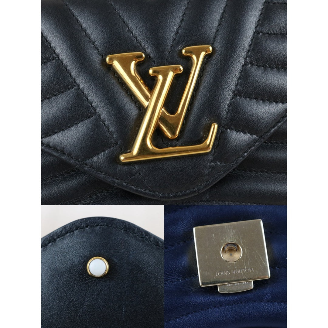 Include Entrupy Certificate of Authenticity｜Good ( Rank AB)｜ Louis Vuitton Calf Leather  New Wave Chain Shoulder Bag  Black｜Z26091613