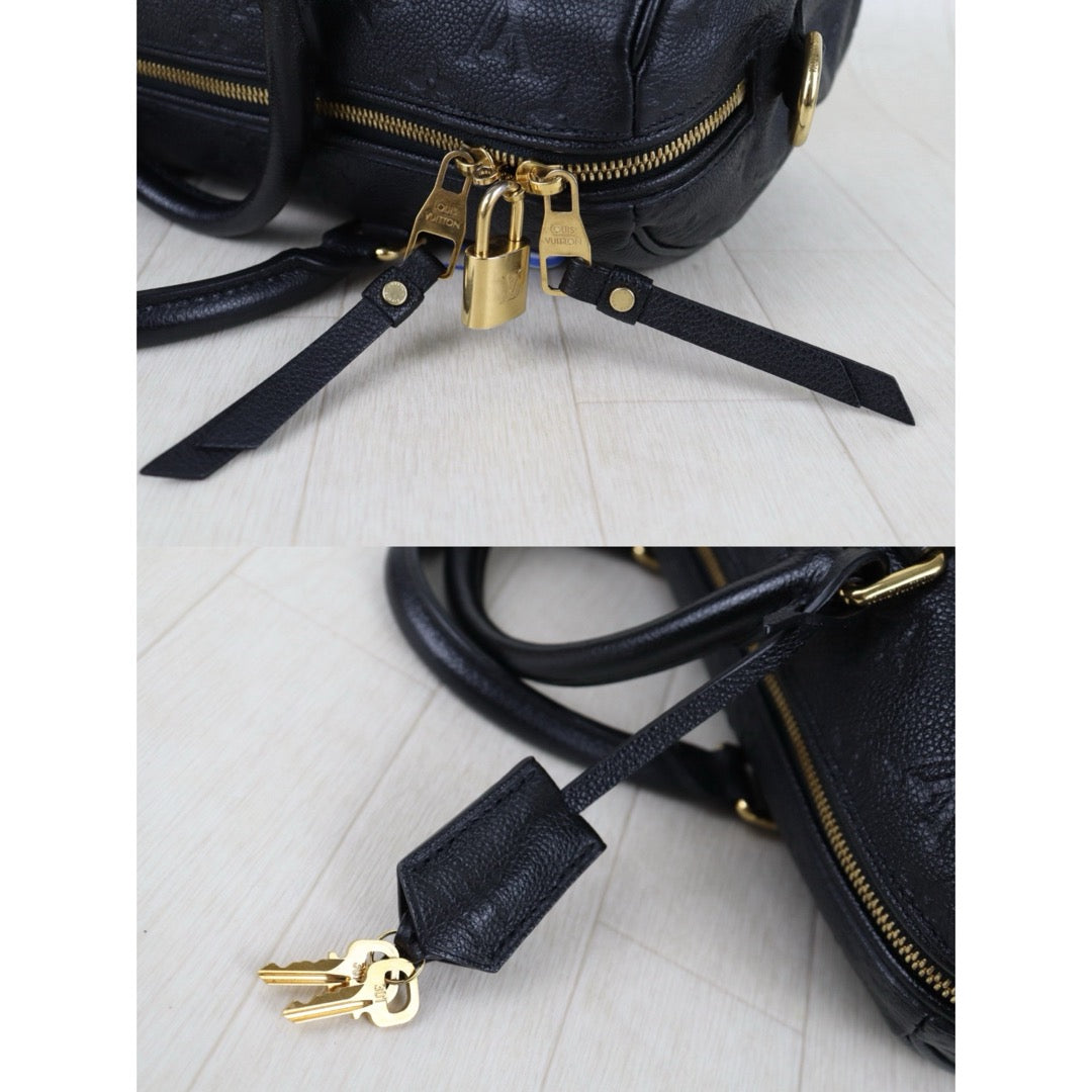 Include Entrupy Certificate of Authenticity｜Very Good ( Rank A)｜ Louis Vuitton  Current Model Monogram Empreinte Speedy 35 Handbag Shoulder Bag  Black｜S26060802