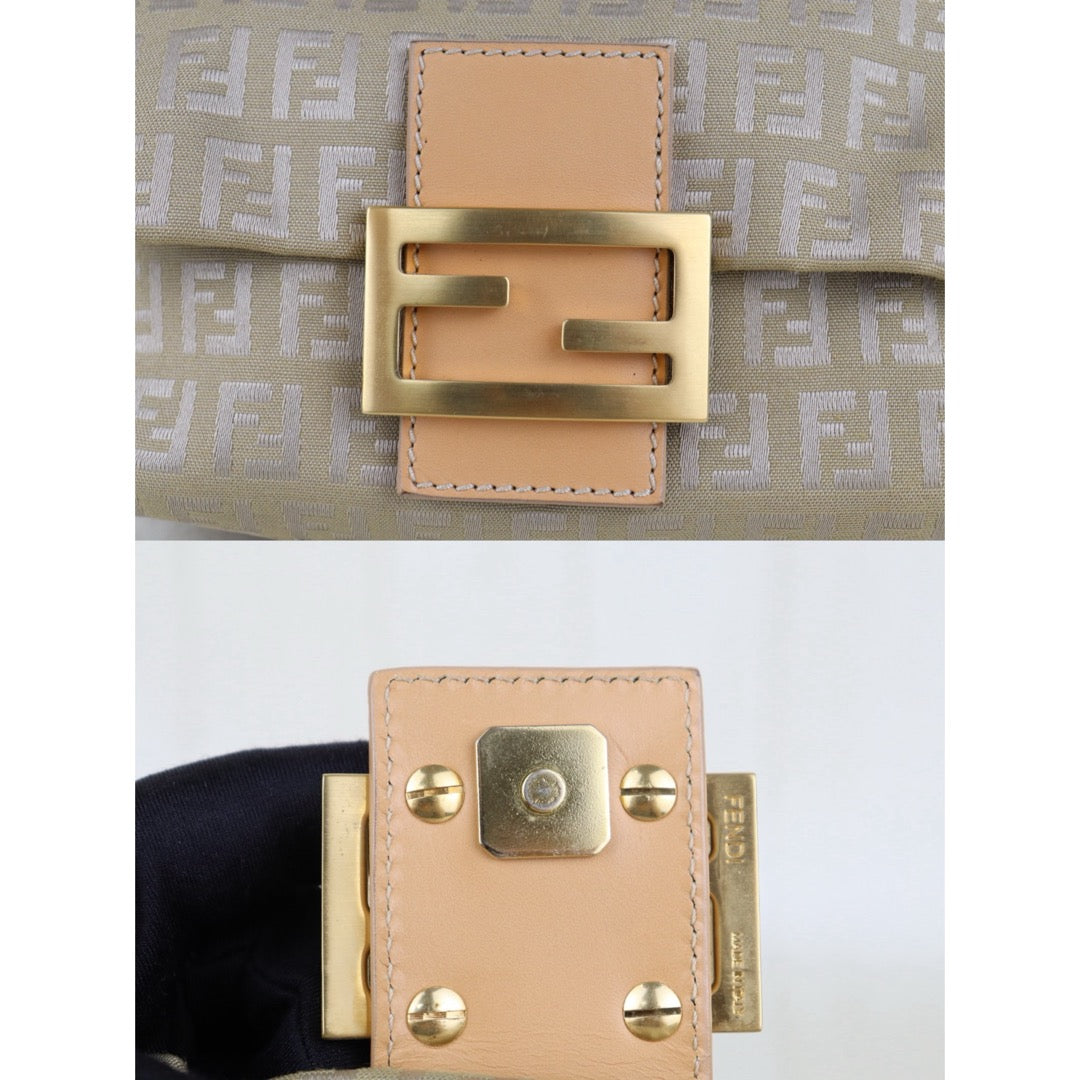 Good ( Rank AB)｜ FENDI Zucca Mamma Baguette Shoulder Bag  Gold Hardware Beige｜H25090809