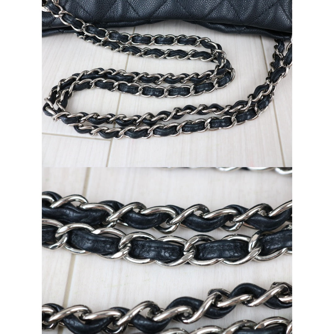 Include Entrupy Certificate of Authenticity｜Good ( Rank AB)｜ CHANEL Matrasse Caviar Skin Black  Chain Tote Bag Made In 2010-2011Year｜X26051805