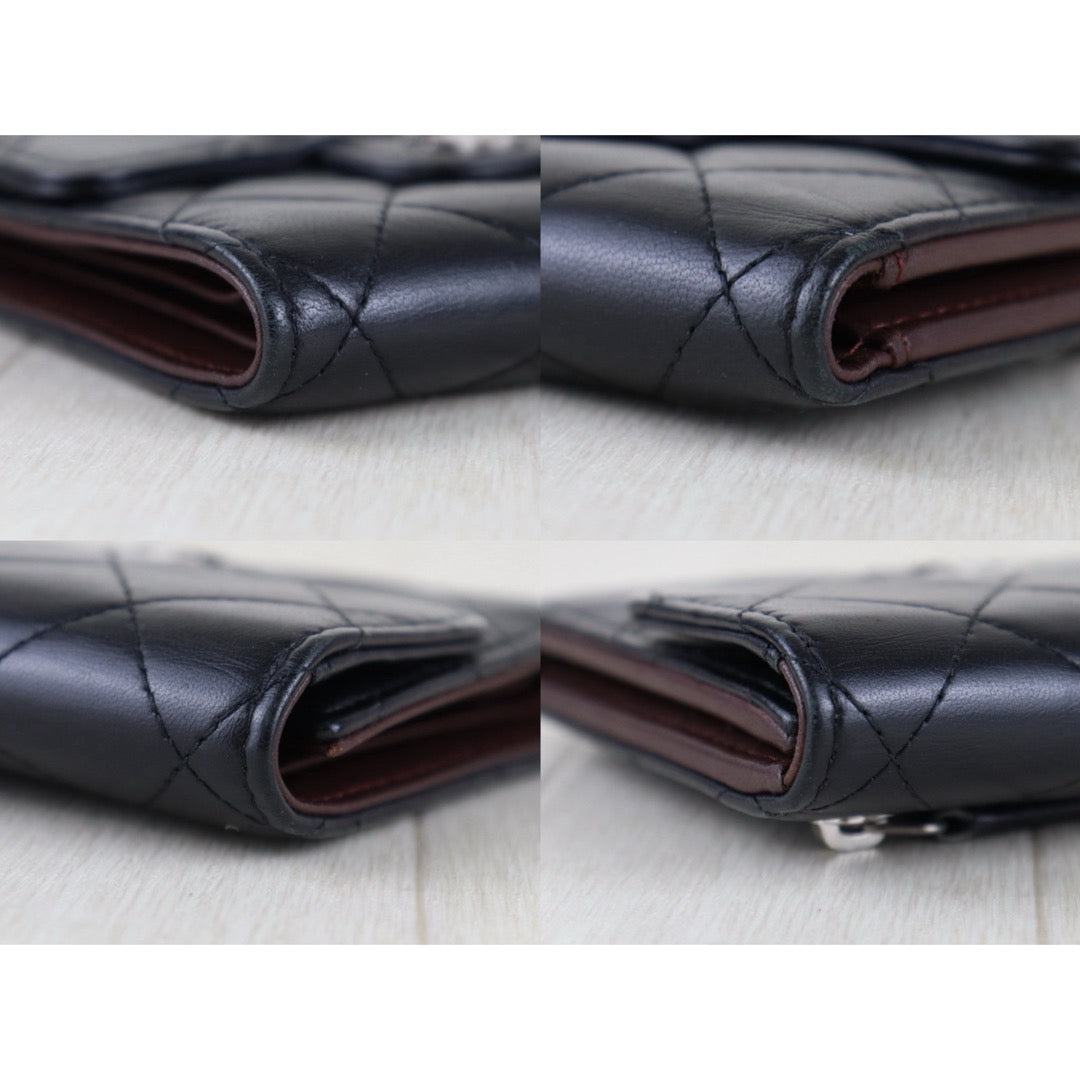 Include Entrupy Certificate of Authenticity｜Very Good ( Rank A)｜CHANEL Lamb Skin Black Wallet Made In 2017-2018Year｜S26052513