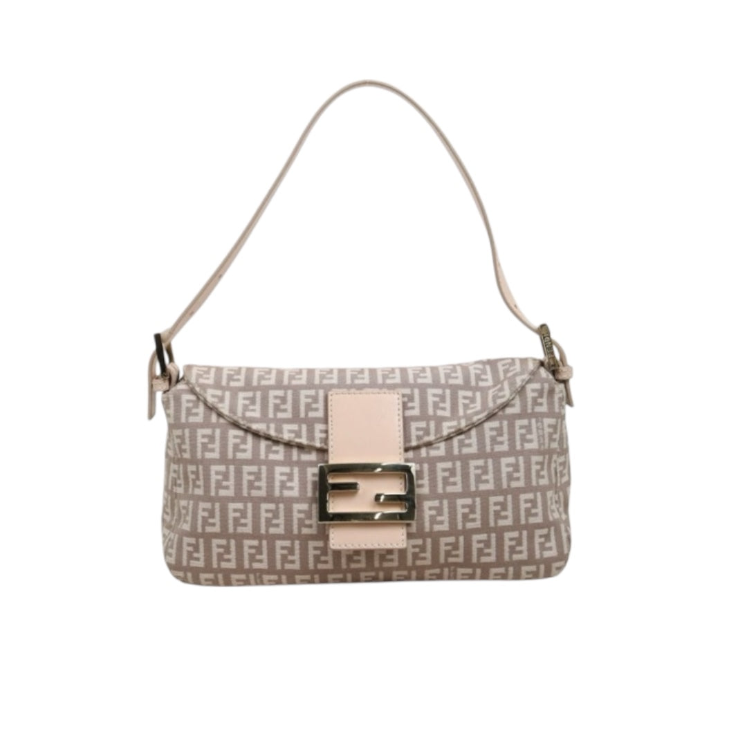 Very Good ( Rank A)｜ FENDI Zucca Mamma Baguette Shoulder Bag  Gold Hardware Pink｜25100714