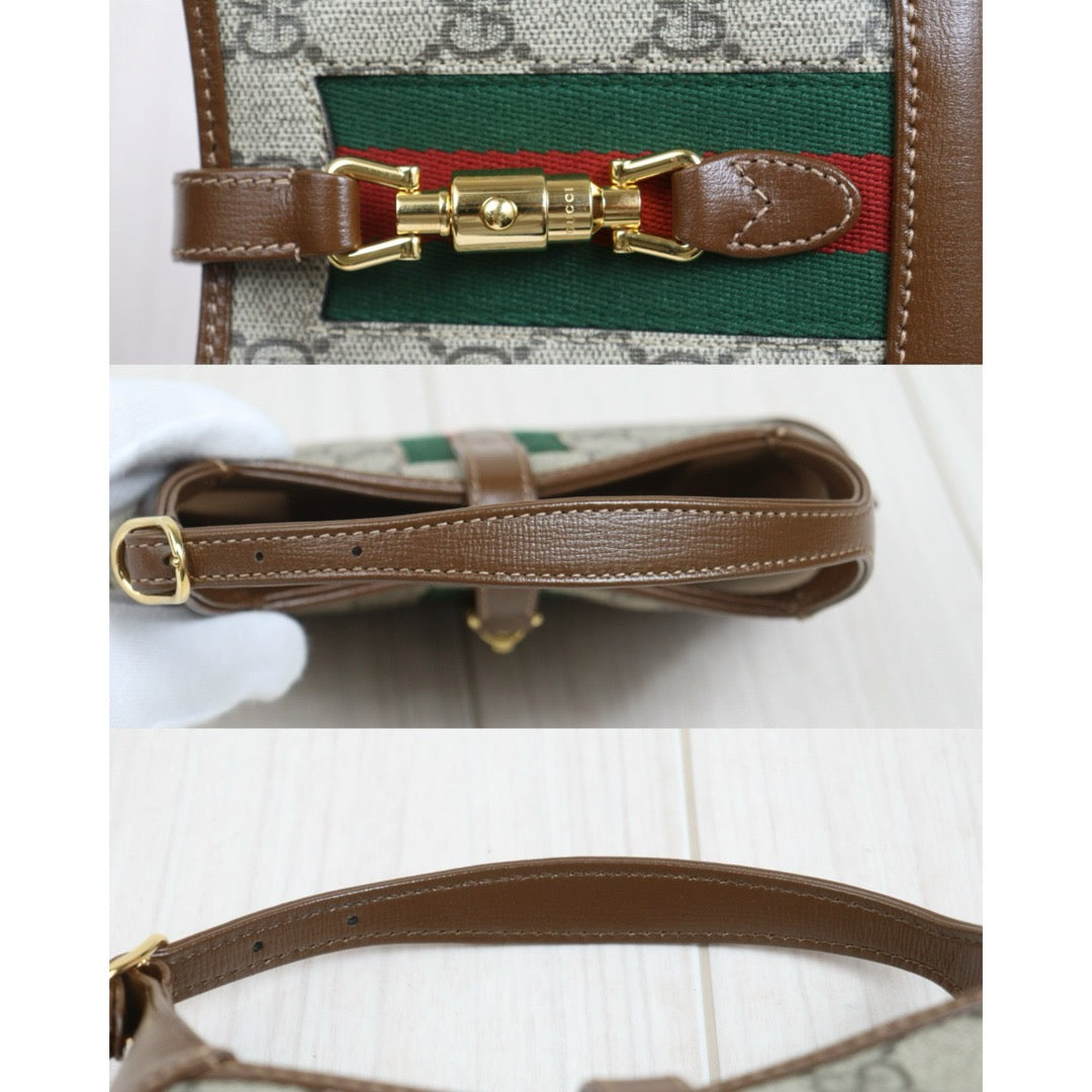 Include Entrupy Certificate of Authenticity｜Very Good ( Rank A) ｜  GUCCI  Monogram Mini Jackie 1961 Handbag With Shoulder Strap｜26101301