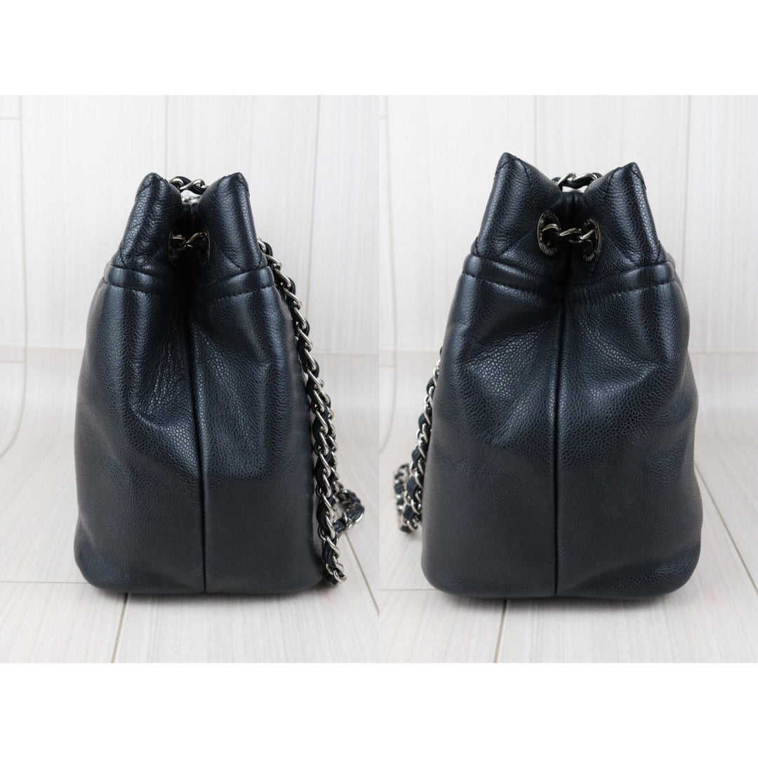 Include Entrupy Certificate of Authenticity｜Good ( Rank AB)｜ CHANEL Matrasse Caviar Skin Black  Chain Tote Bag Made In 2010-2011Year｜X26051805