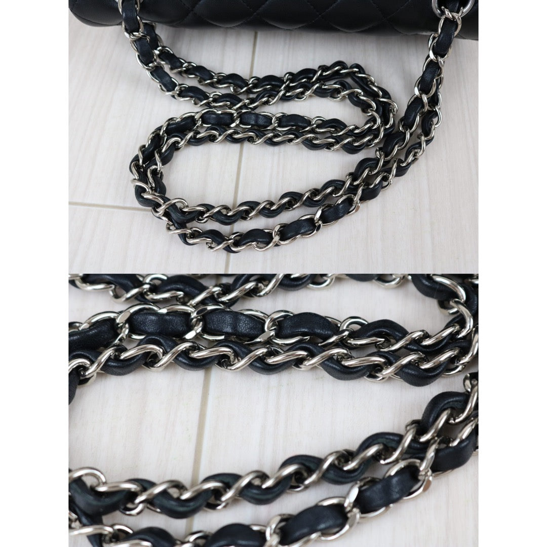 Include Entrupy Certificate of Authenticity｜Very Good ( Rank A)｜ CHANEL Lamb Skin Matrasse Chain Double Flap 23 Shoulder Bag  Black IC Chips Model｜S26091614