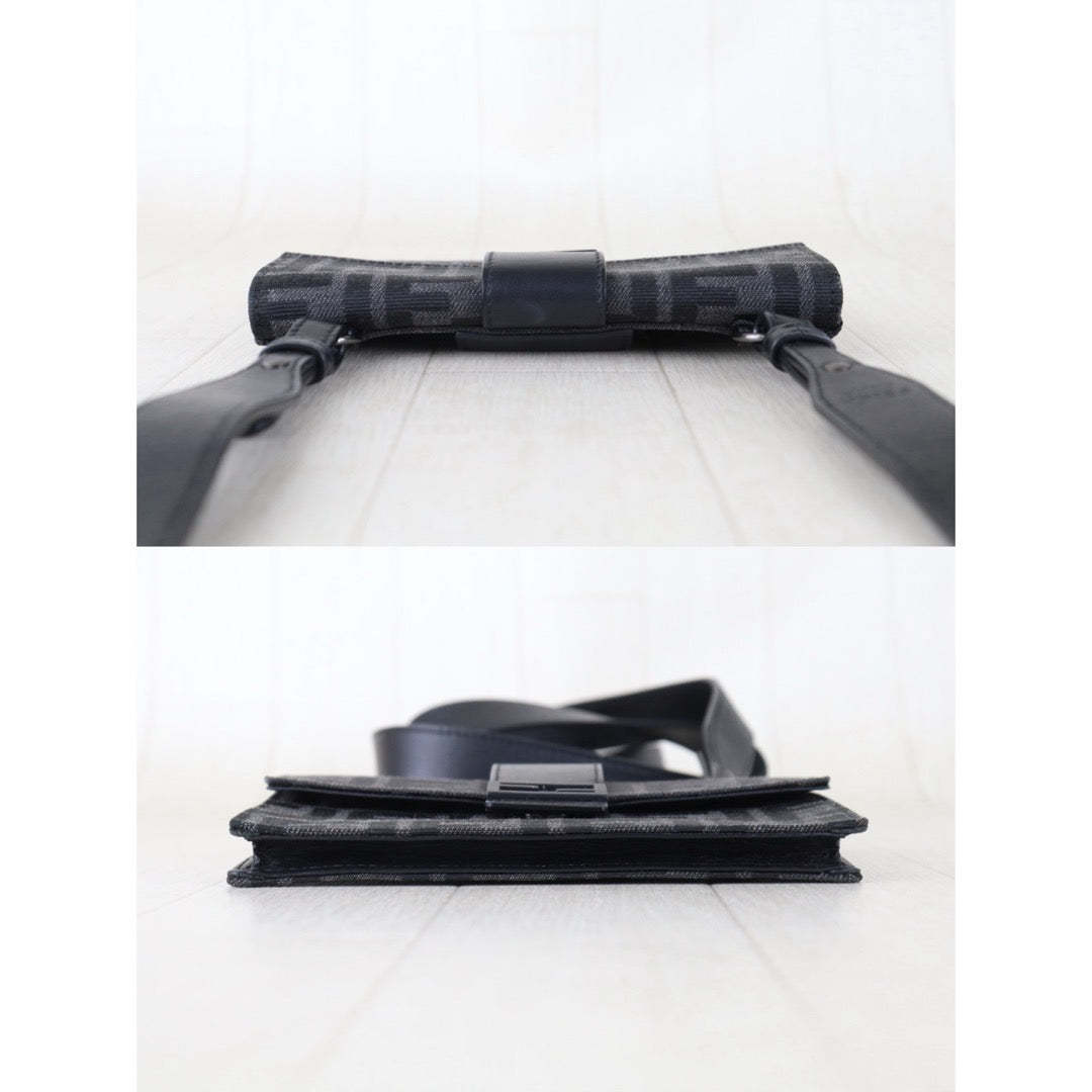 Include Entrupy Certificate of Authenticity｜Very Good ( Rank A)｜ FENDI Marsupio Baguette Bumbag Shoulder Bag  Black｜S26090709