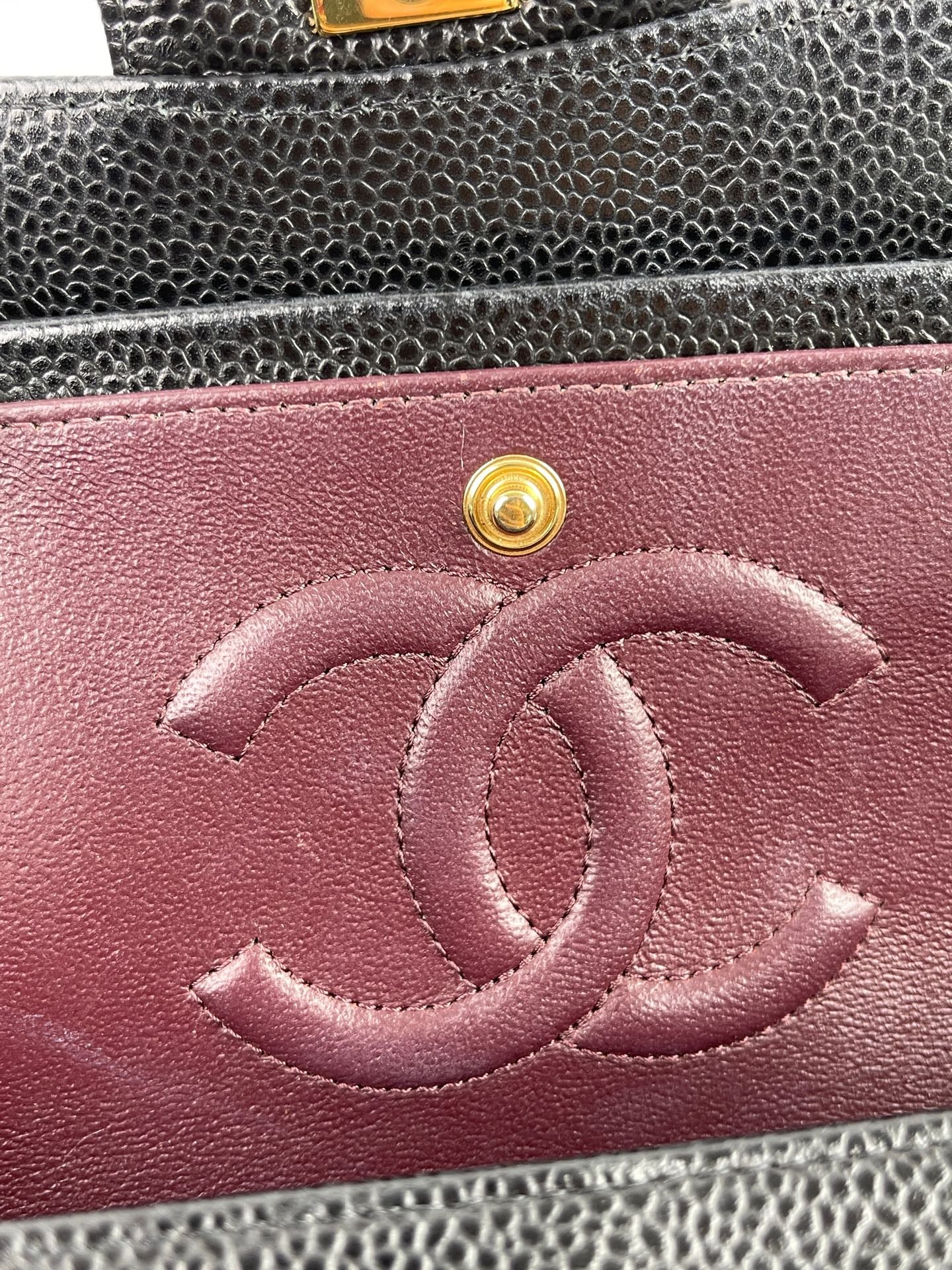 Include Entrupy Certificate of Authenticity｜Very Good ( Rank A)｜ CHANEL Caviar Skin Calf Leather Double Flap 25