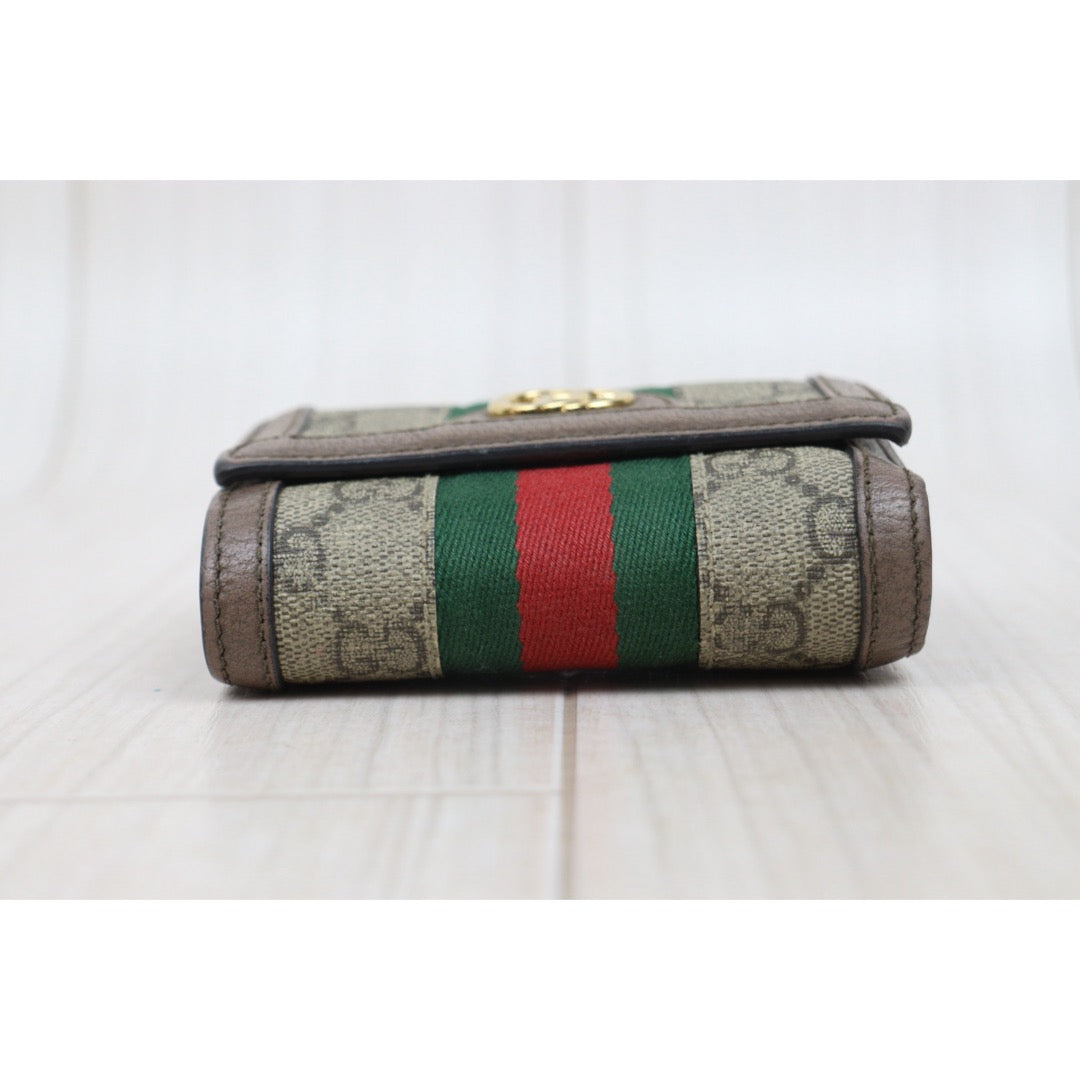 Include Entrupy Certificate of Authenticity｜Fair ( Rank B)｜GUCCI Ophidia GG Campus Brown  Wallet｜26010902