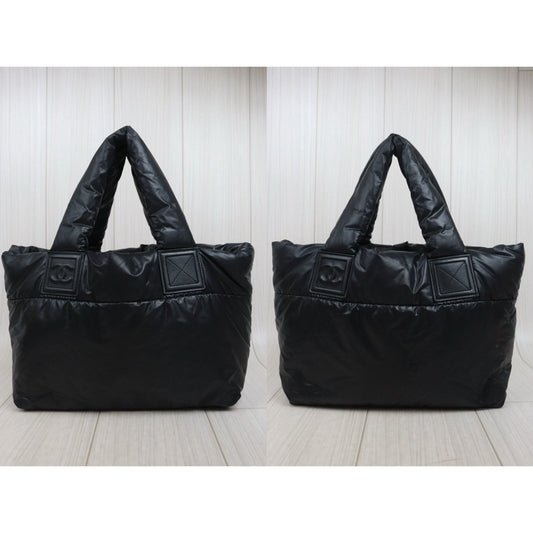 Include Entrupy Certificate of Authenticity｜Good ( Rank AB)｜ CHANEL Down Tote Bag  Black Made in 2009-2010Year ｜V25100717