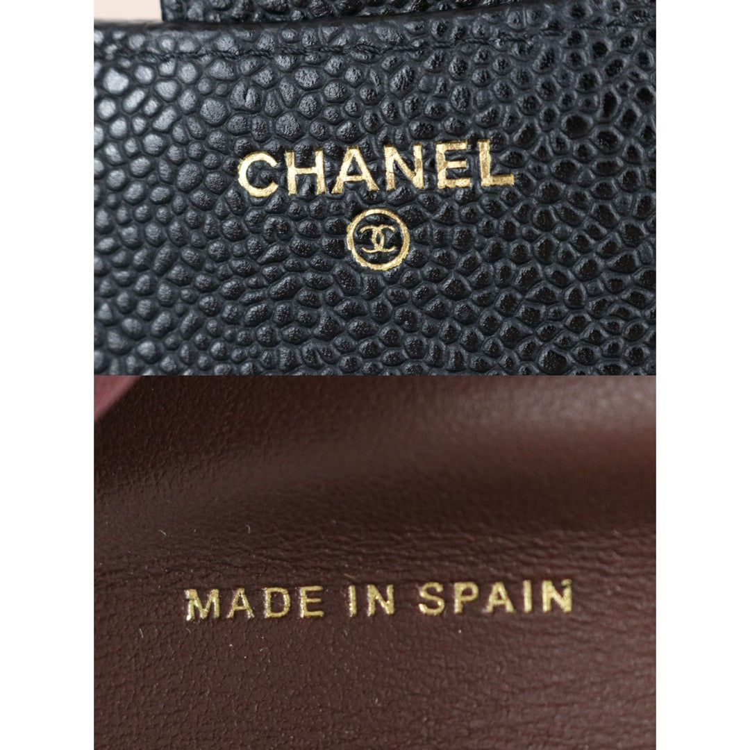Very Good ( Rank A)｜Chanel Caviar Skin Black Wallet Made In 2019Year ｜X25070607