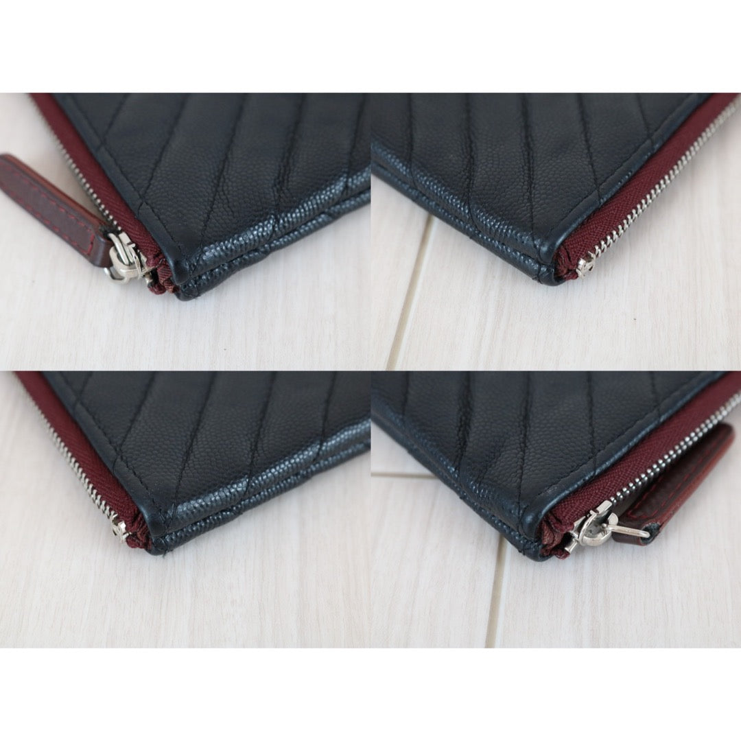 Good ( Rank AB)｜CHANEL Caviar Skin Calf Leather Card Holder Coin Purse Black Made In 2017Year｜X26030107