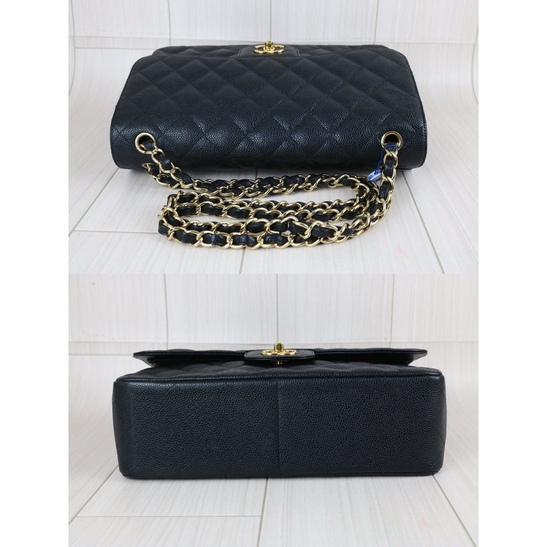 Include Entrupy Certificate of Authenticity｜Very Good ( Rank A)｜ CHANEL Matrasse Chain Caviar Skin Jumbo Black  Made In 2010-2011 Year｜S26080102