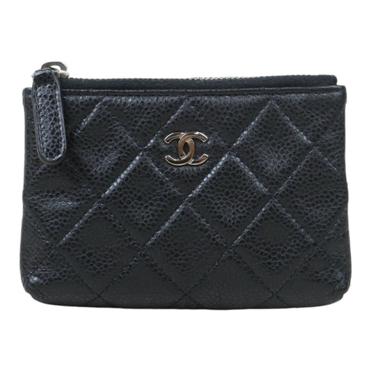 Good ( Rank AB) ｜CHANEL Matrasse Caviar Skin Card Holder Black Made In 2012-2013 Year｜V24101016