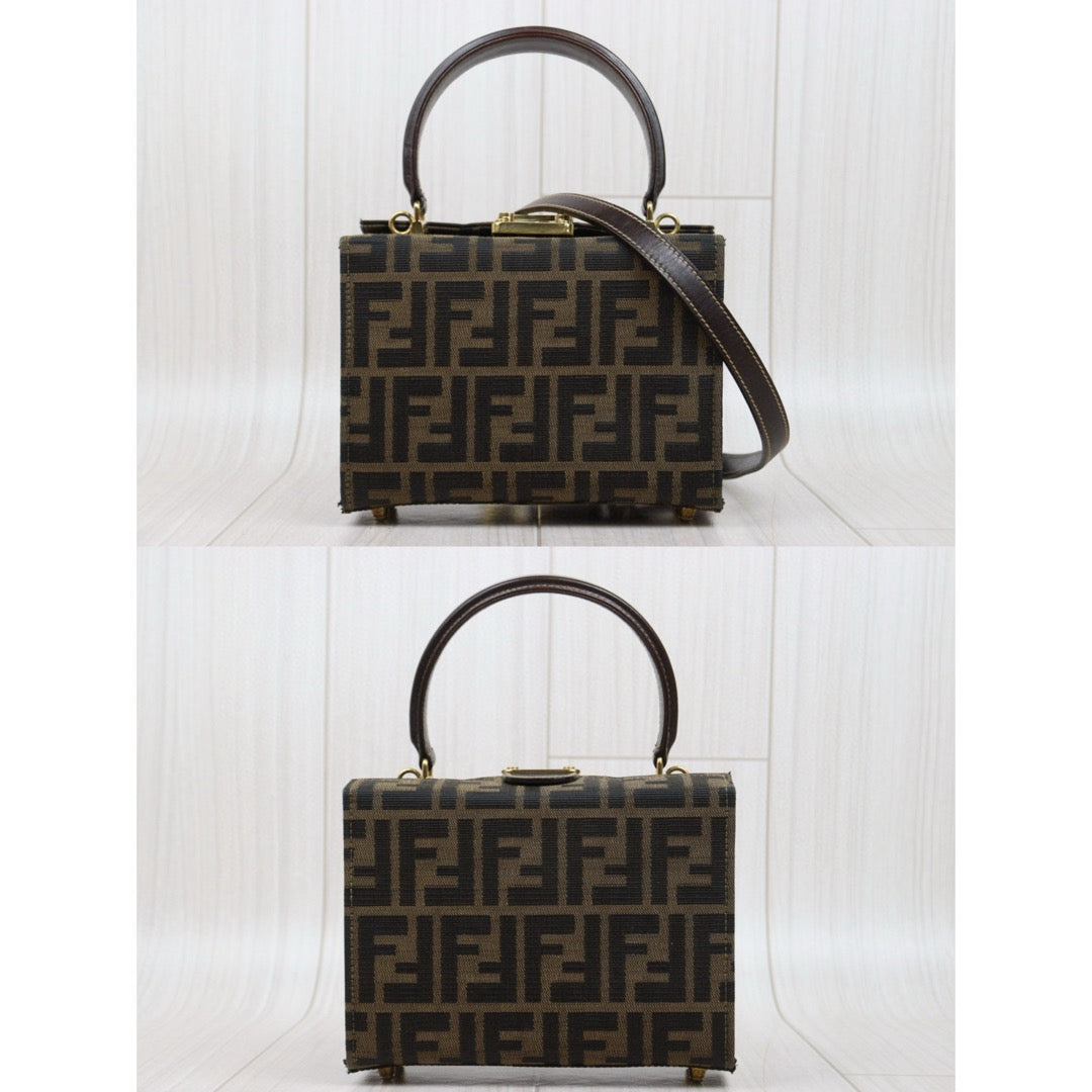 Very Good ( Rank A)｜ FENDI Zucca 2WAY Handbag With Shoulder Bag  Gold Hardware｜25042204