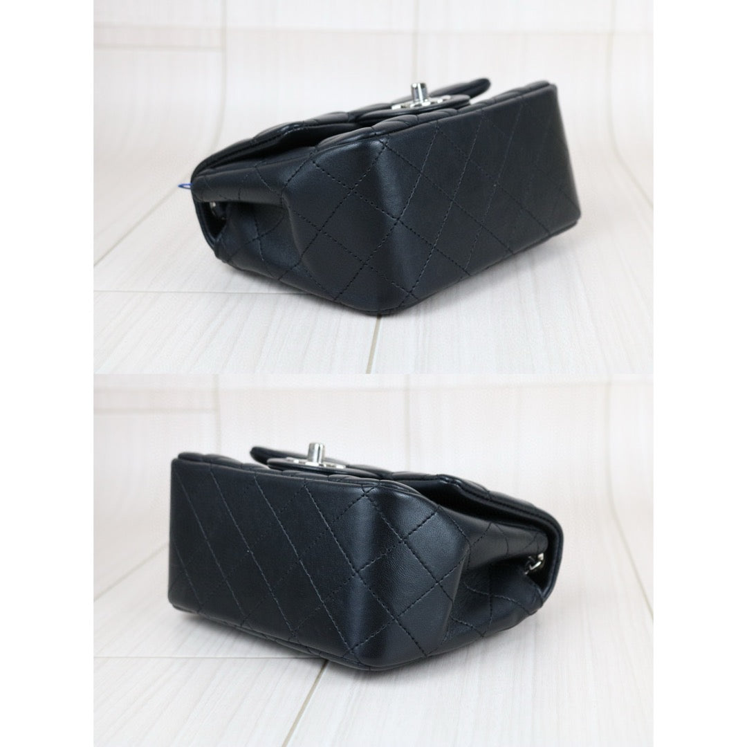 Very Good ( Rank A)｜ CHANEL Lanbskin Square 17  Shoulder Bag Black Made In 2020～2021 Year ｜W25042805