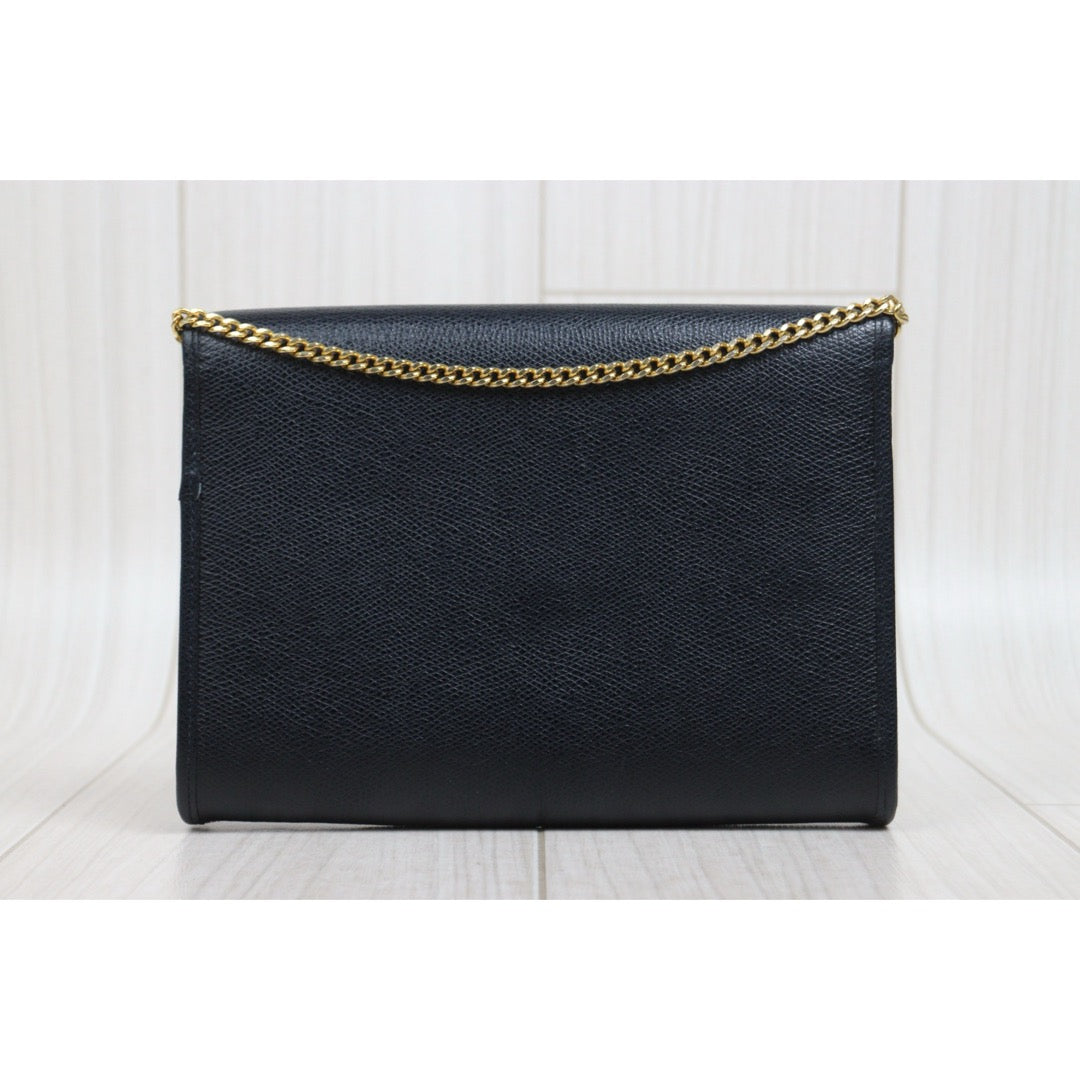 Include Entrupy Certificate of Authenticity｜Very Good ( Rank A)｜ Dior  Vintage Chain Shoulder Bag Navy Blue｜26042302