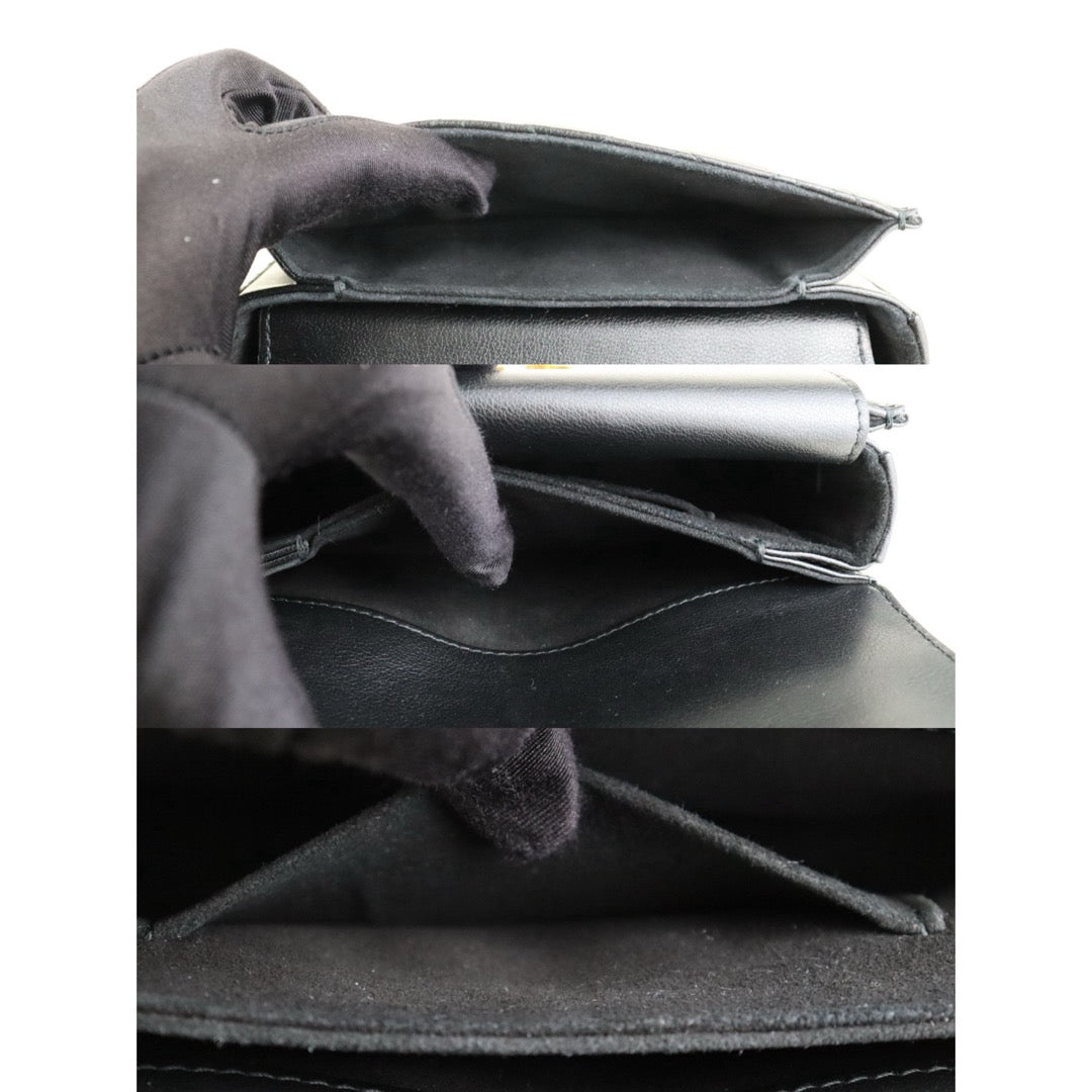 Very Good ( Rank A) ｜Dior Calfskin Mini Jolie Top  Handle  Handbag  Shoulder Bag Black  ｜H25063016