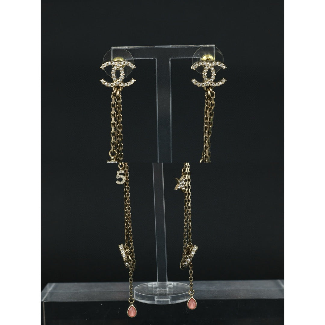 Excellent（Rank SA）｜ CHANEL Coco Mark Rhinestone star Pearl Earrings ｜X25041302
