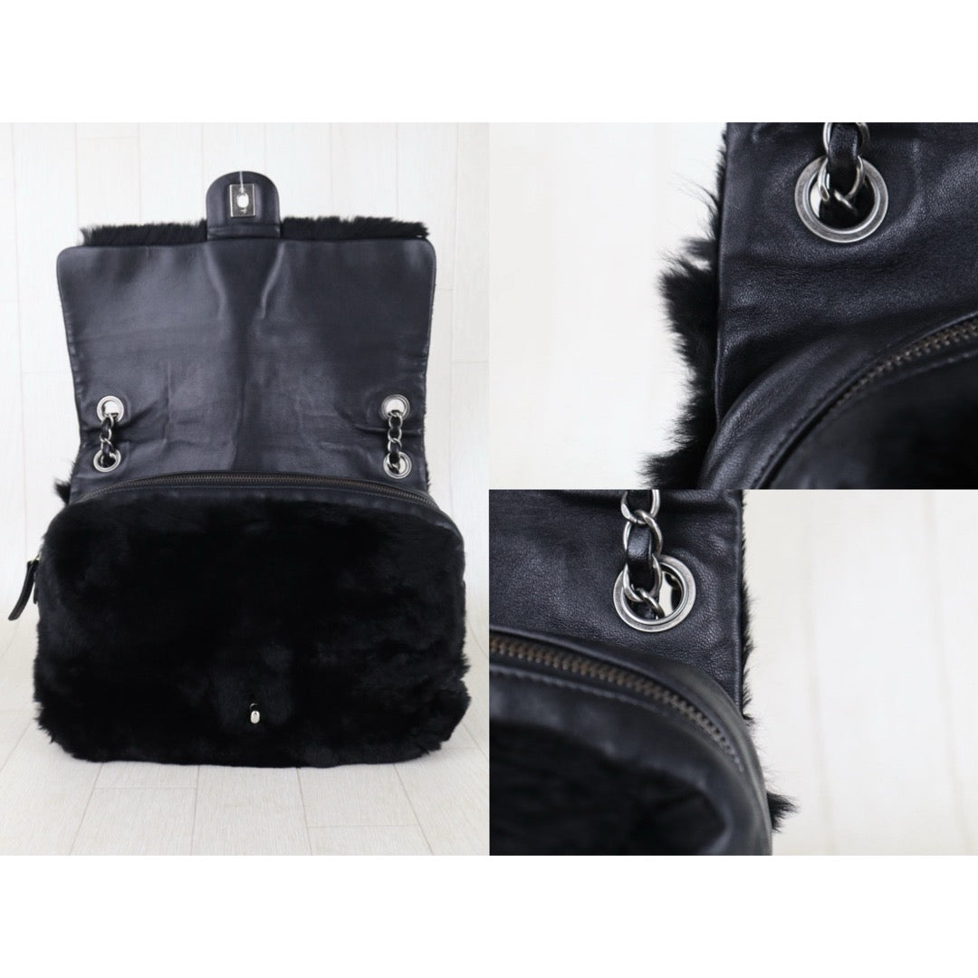 Include Entrupy Certificate of Authenticity｜Good ( Rank AB)｜ CHANEL Sheep Skin Matrasse Chain Single Flap Shoulder Bag Black Made in 2012-2013 Year｜S26052505