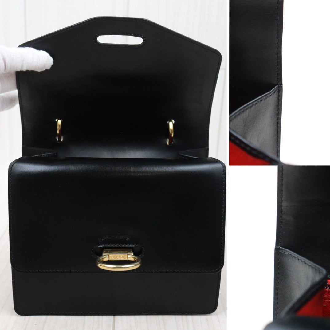 Rank A｜ CELINE Vintage Box Calf Leather Hand  Bag Black｜24060305