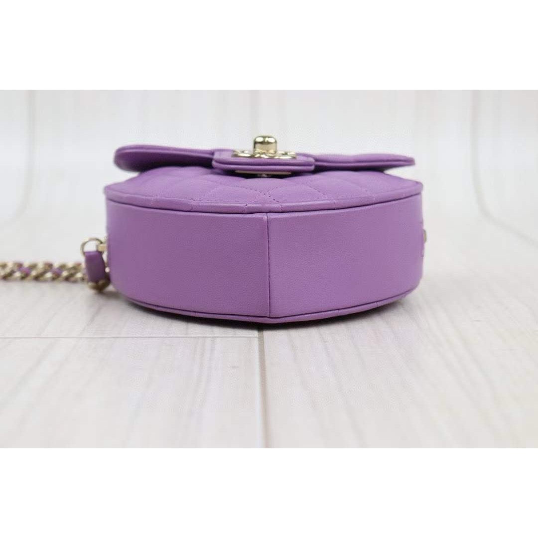 For Mei Decor only CHANEL Matlasse Heart Purple  Shoulder Bag  ｜V24031230