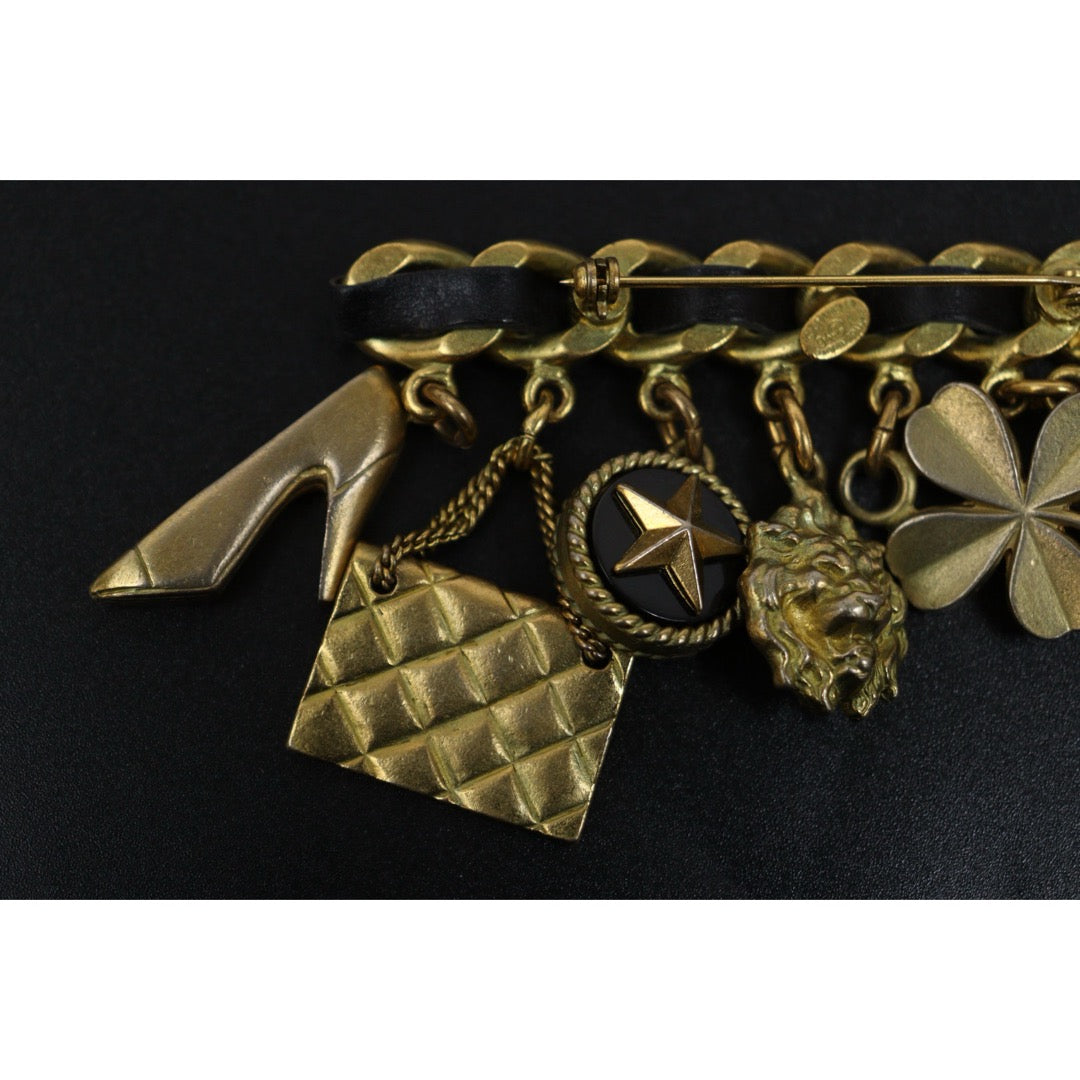 Include Authentic Detective Certificate of Authenticity｜Good ( Rank AB)｜ CHANEL Icon Chain Motif Vintage Classic Brooch ｜Y26040711