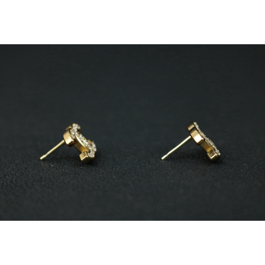 Include Authentic Detective Certificate of Authenticity｜Very Good ( Rank A) ｜CHANEL A21C COCO Mark Rhinestone Earrings Made In 2021 Year｜S26062503