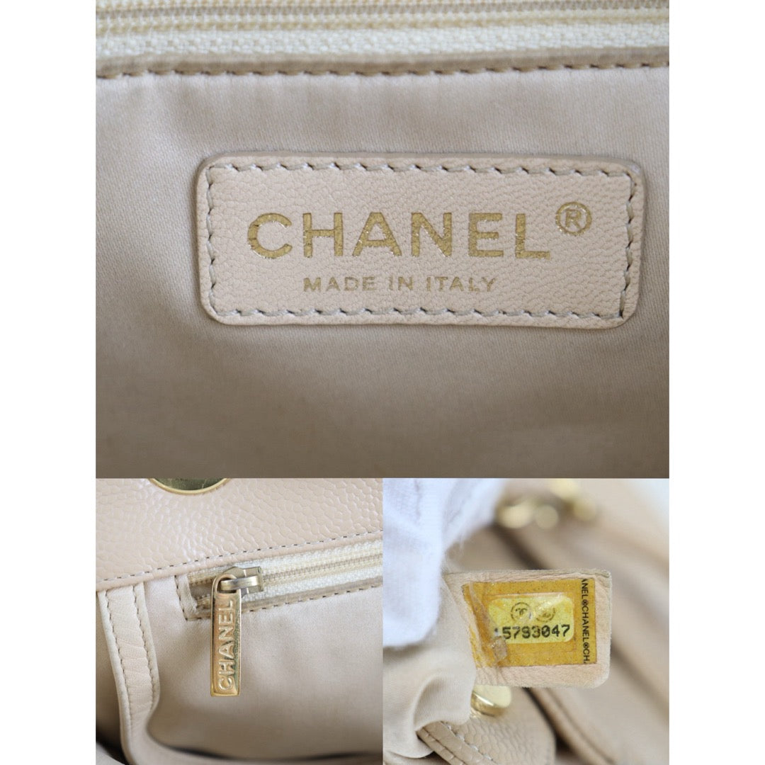 Include Entrupy Certificate of Authenticity｜Good ( Rank AB)｜ CHANEL Matrasse PST Chain Tote Bag Caviar Skin Beige  Made In 2011 Year｜S26090710
