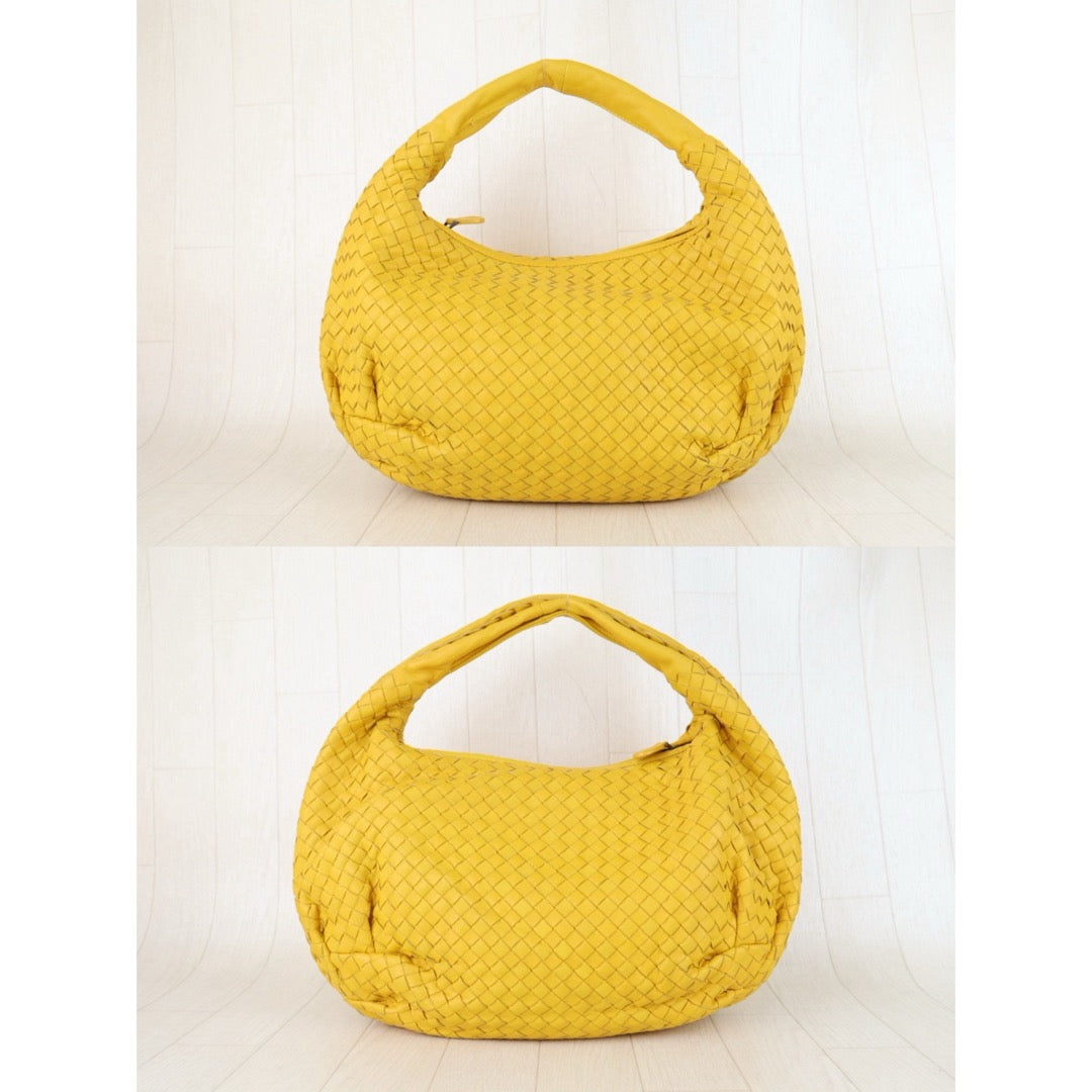 Good ( Rank AB)｜ Bottega Veneta Lamb Skin Braid Hobo Shoulder Bag Yellow｜S25103001