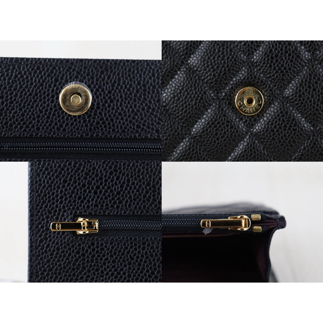 Include Entrupy Certificate of Authenticity｜Very Good ( Rank A)｜CHANEL Caviar Skin WOC Chain Bag Black  IC Chips ｜S26090703
