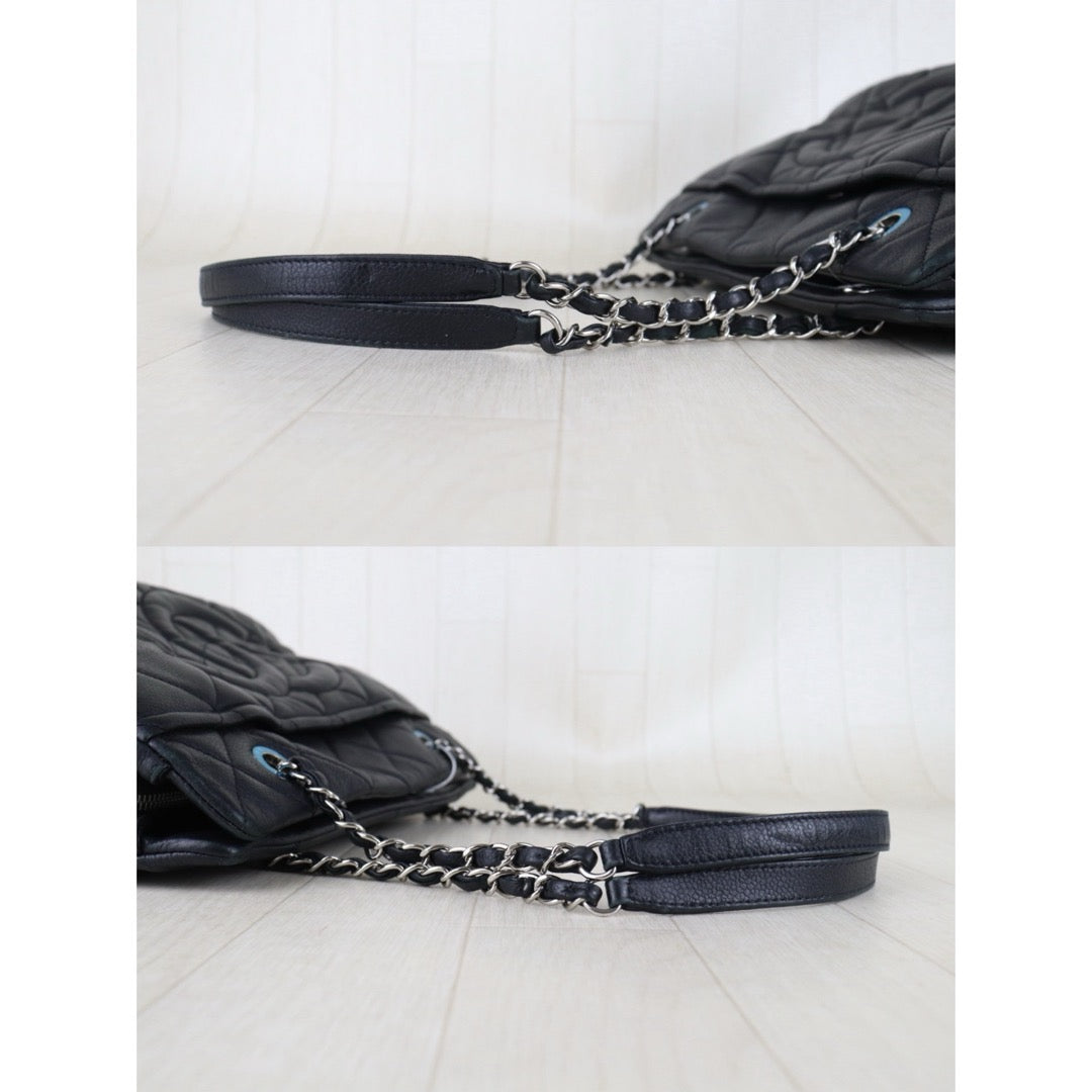 Include Entrupy Certificate of Authenticity｜Good ( Rank AB)｜ CHANEL Calf Leather  Matrasse Chain Tote Bag Black Made In 2013～2014Year｜S26060105
