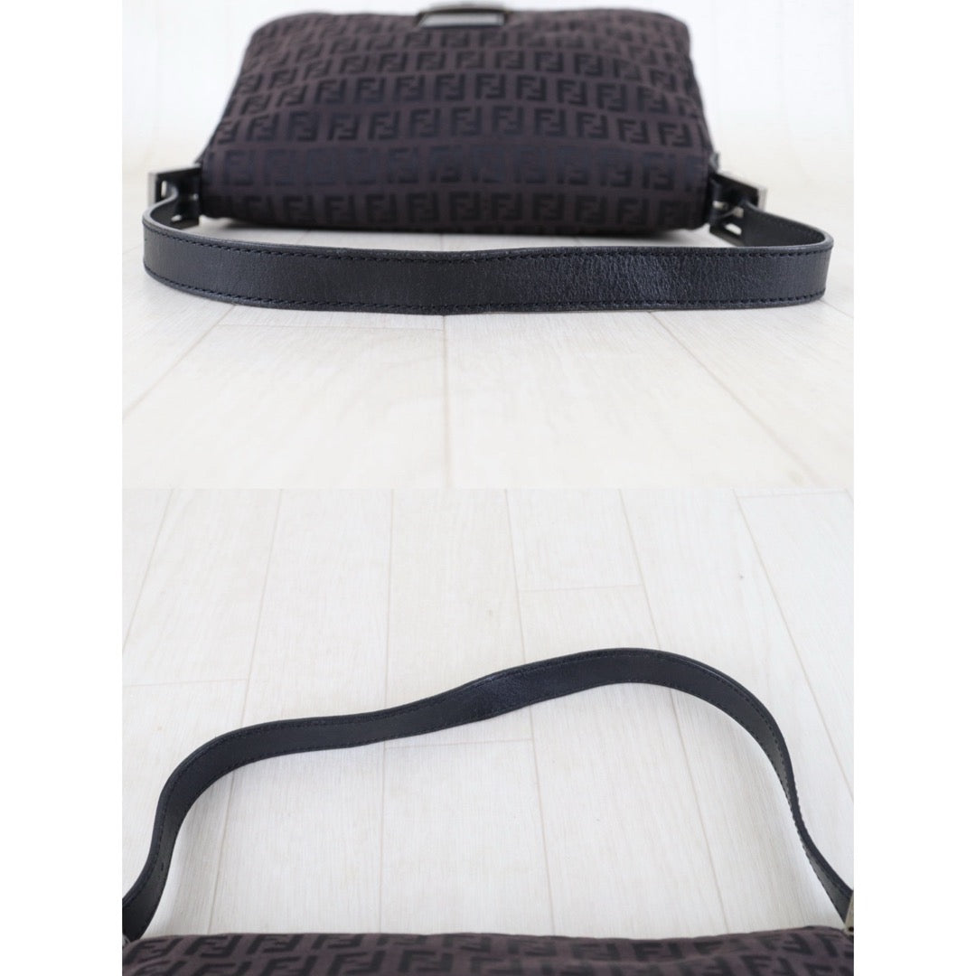 Include Entrupy Certificate of Authenticity｜Good ( Rank AB)｜ FENDI Zucca Mamma Baguette Shoulder Bag Brown｜Z26092102