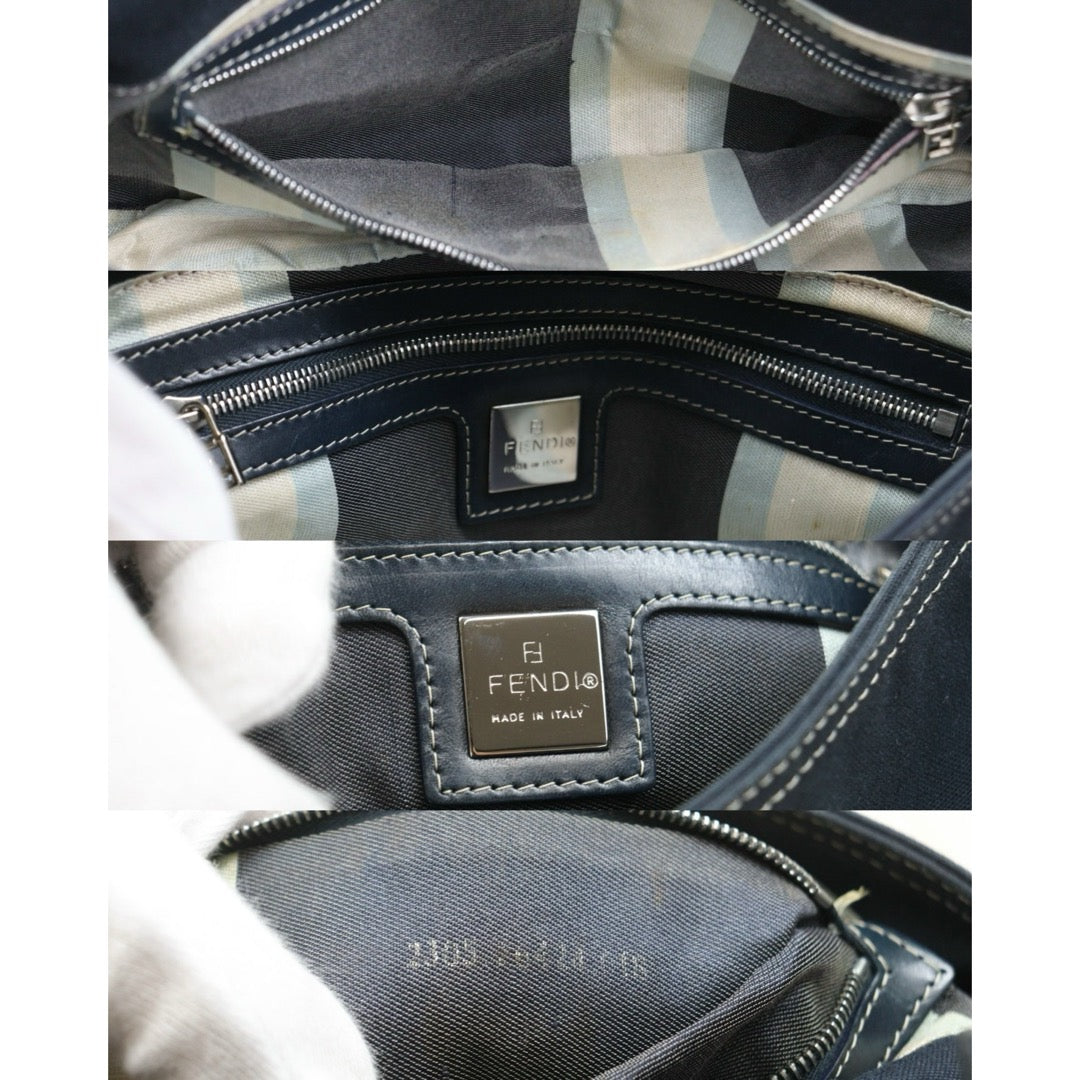 Include Entrupy Certificate of Authenticity｜Good ( Rank AB)｜  FENDI Denim Baguette Shoulder Bag  ｜S26060616