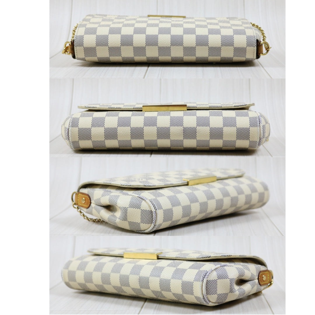 Rank A ｜ Louis Vuitton Damier Azur Favorite MM Shoulder Bag｜S24040205