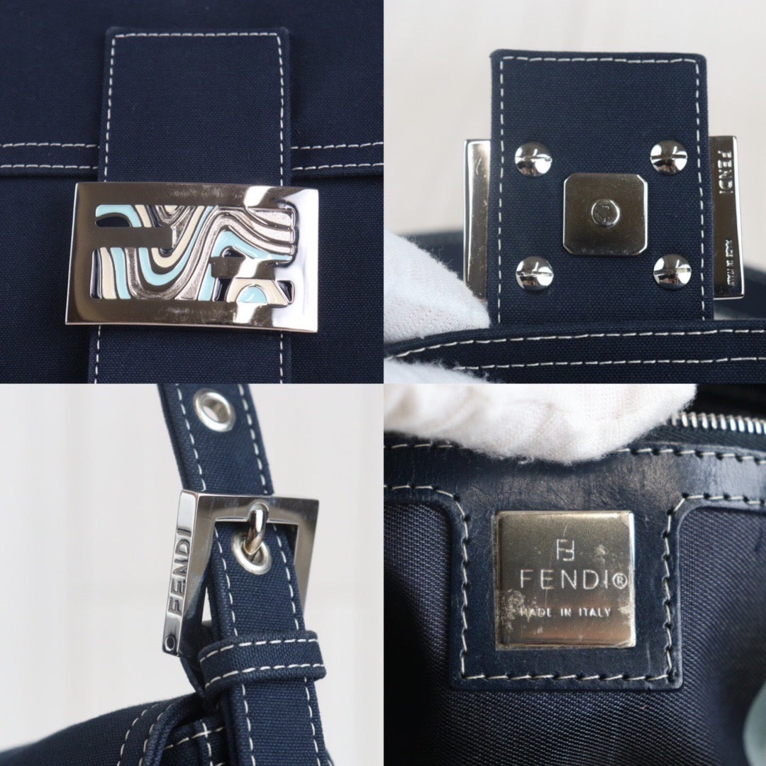 Rank A ｜  FENDI Denim Baguette Shoulder Bag  ｜23090906