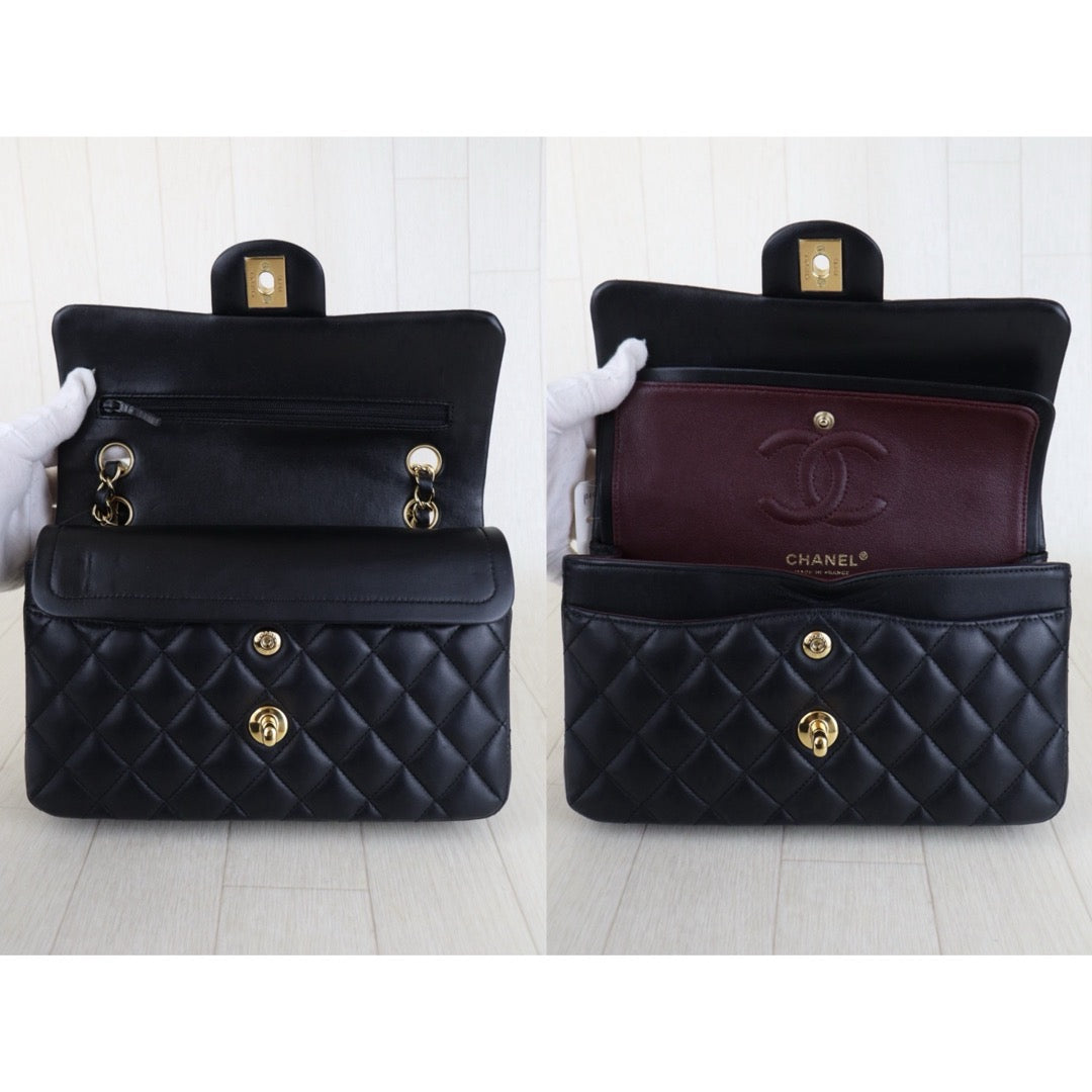 Very Good ( Rank A)｜Full Set CHANEL Lamb Skin Matrasse Double Flap 23 Shoulder Bag Black Made In 2017-2018Year｜S25122307