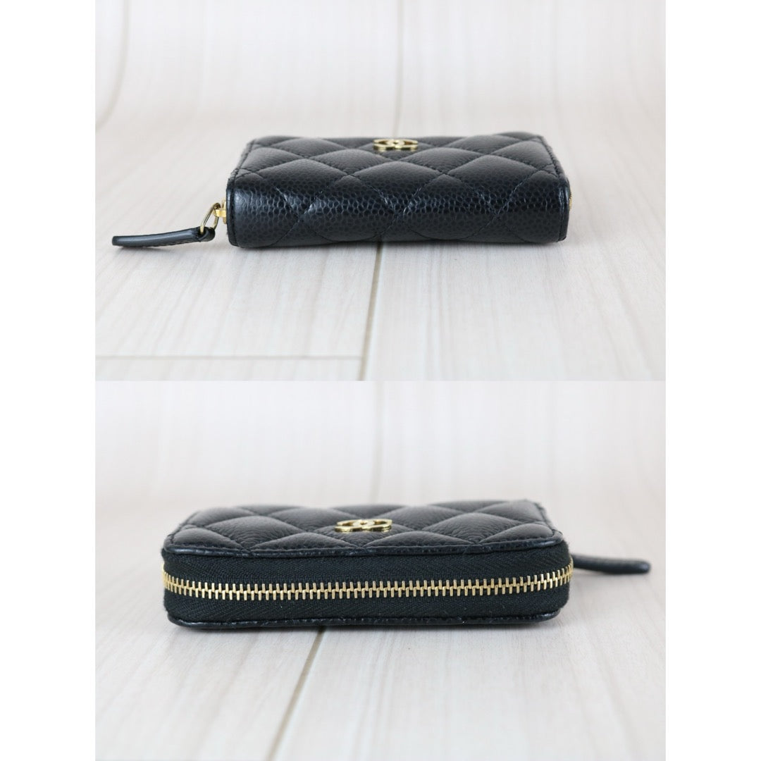 Very Good ( Rank A) ｜CHANEL Caviar Skin Calf Leather Coin Purse Black Made In 2017~2018 Year｜X25060310