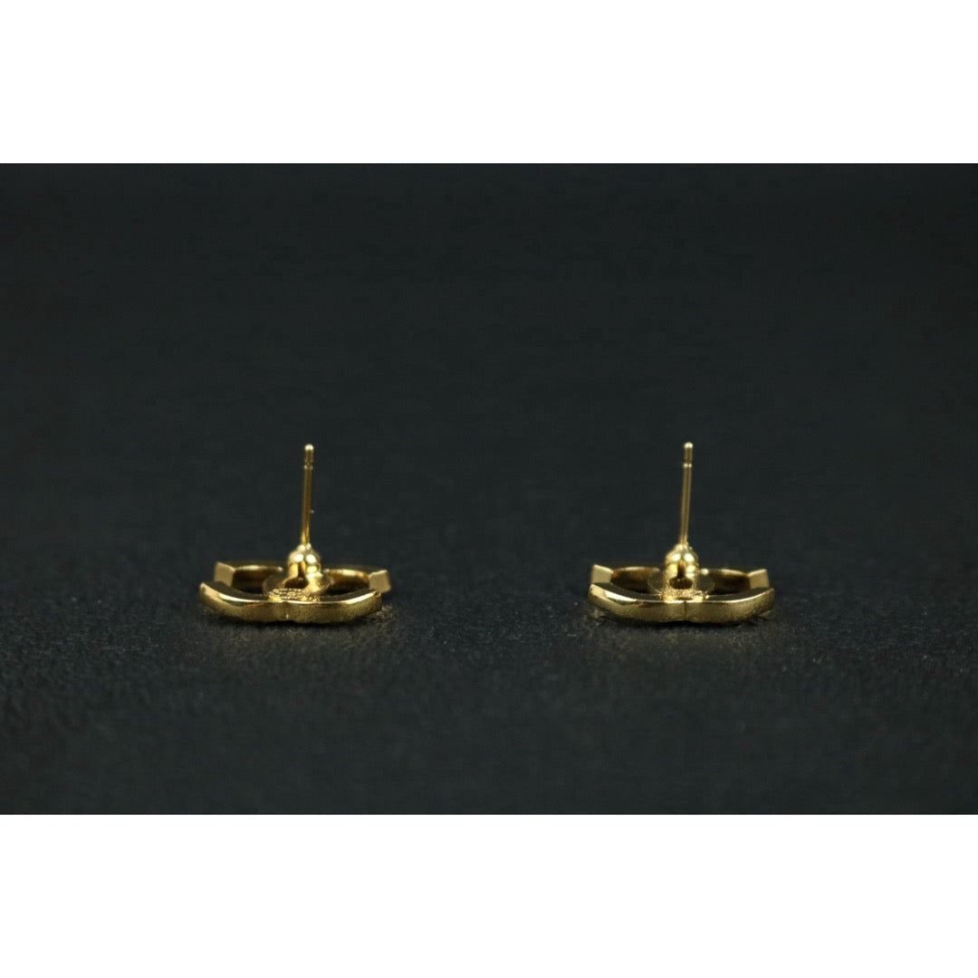 Include Authentic Detective Certificate of Authenticity｜Very Good ( Rank A) ｜CHANEL F24P COCO Mark Argyle Earrings Made In 2024 Year｜S26062506