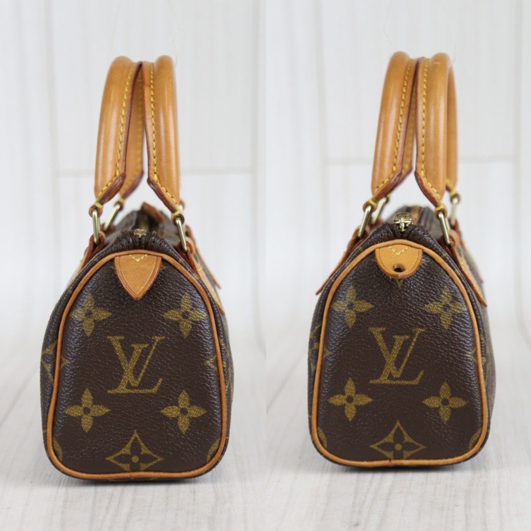 Rank AB ｜ LV Monogram Mini Speedy Handbag ShoulderBag With Shoulderstrap｜23101407