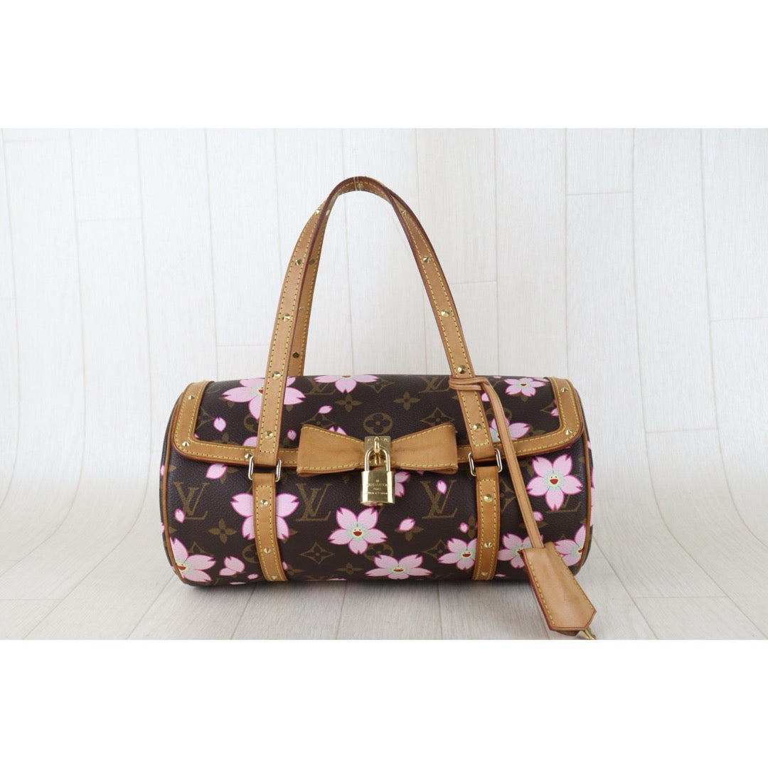 Include Entrupy Certificate of Authenticity｜Good ( Rank AB)｜ Louis Vuitton Monogram Takashi Murakam Cherry Blossom Papillon 26 Handbag ｜S26072544
