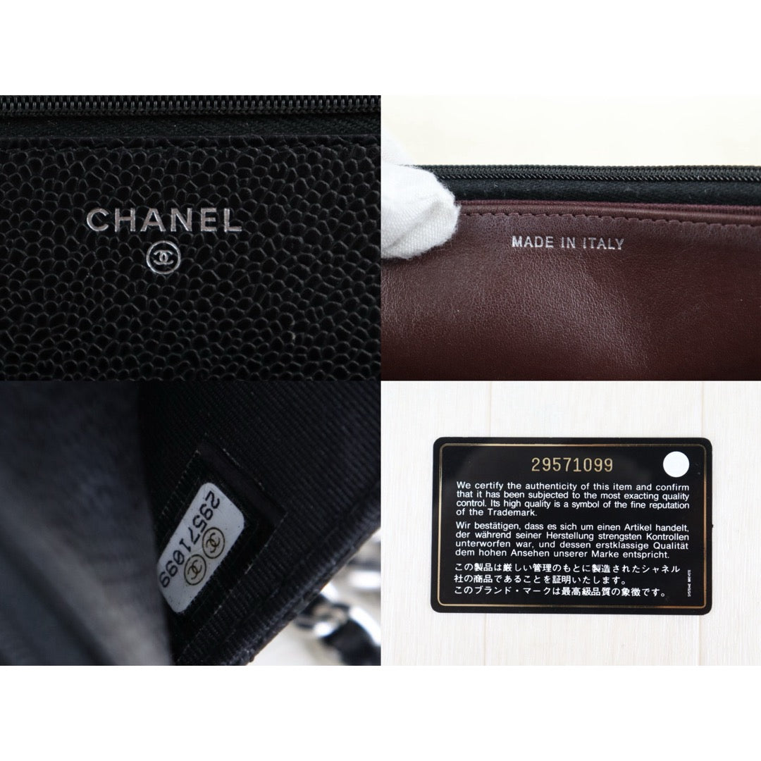 Very Good ( Rank A) ｜ CHANEL Matrasse Chain Caviar Skin WOC19 Shoulder Bag Black Made In 2020Year ｜S26013001